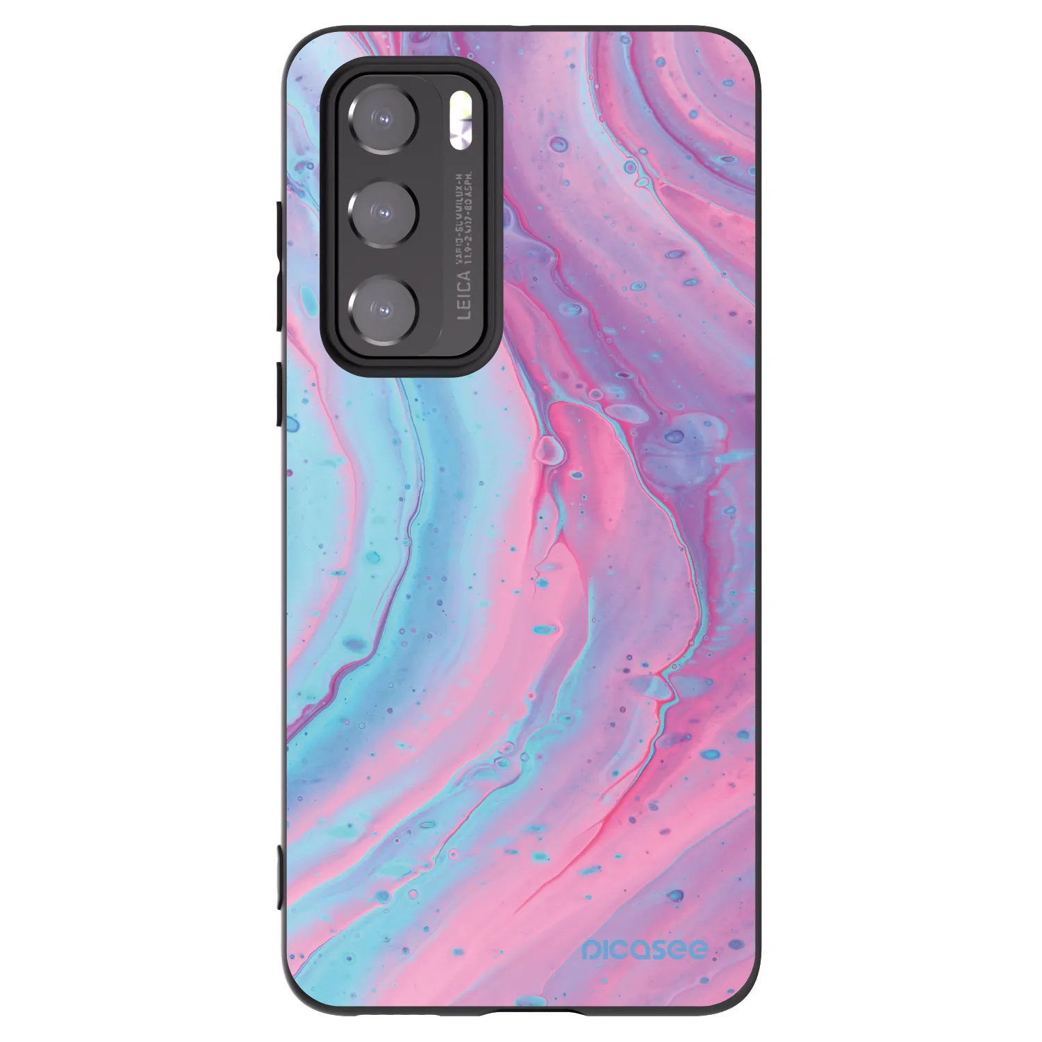 Picasee Μαύρη θήκη σιλικόνης για Huawei P40 - Pink liquid