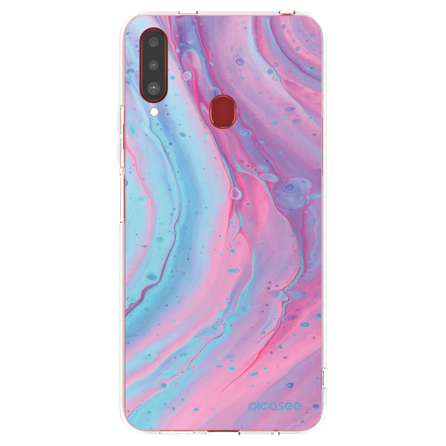 Picasee διαφανής θήκη σιλικόνης Samsung Galaxy A20s - Pink liquid
