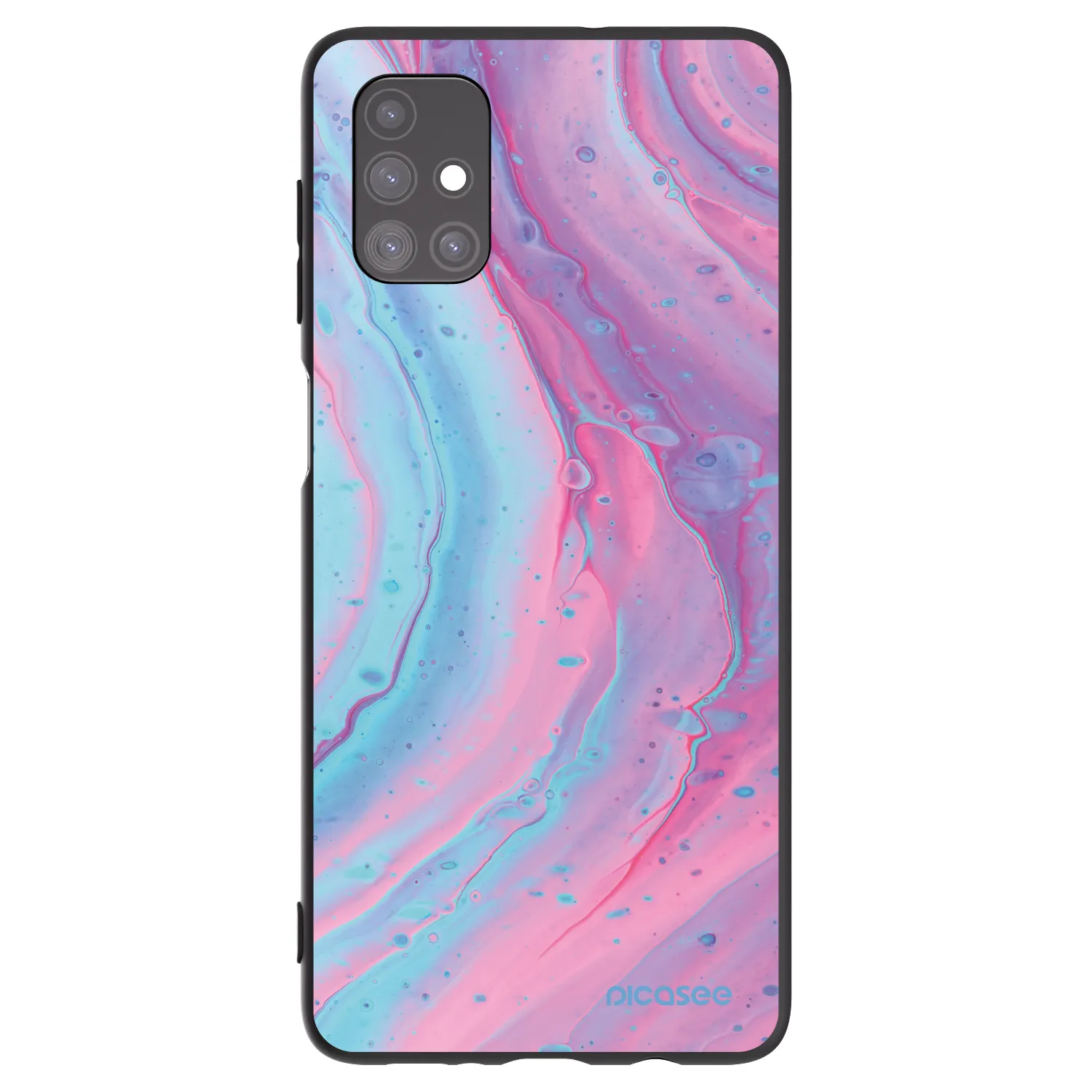 Picasee Μαύρη θήκη σιλικόνης για Samsung Galaxy M51 M515F - Pink liquid