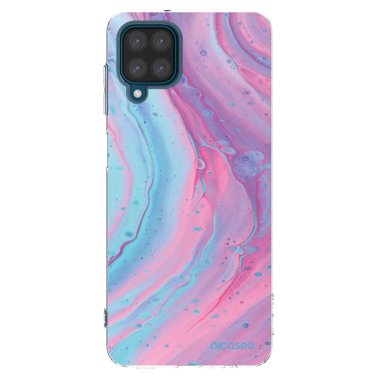 Picasee διαφανής θήκη σιλικόνης Samsung Galaxy A12 A125F - Pink liquid