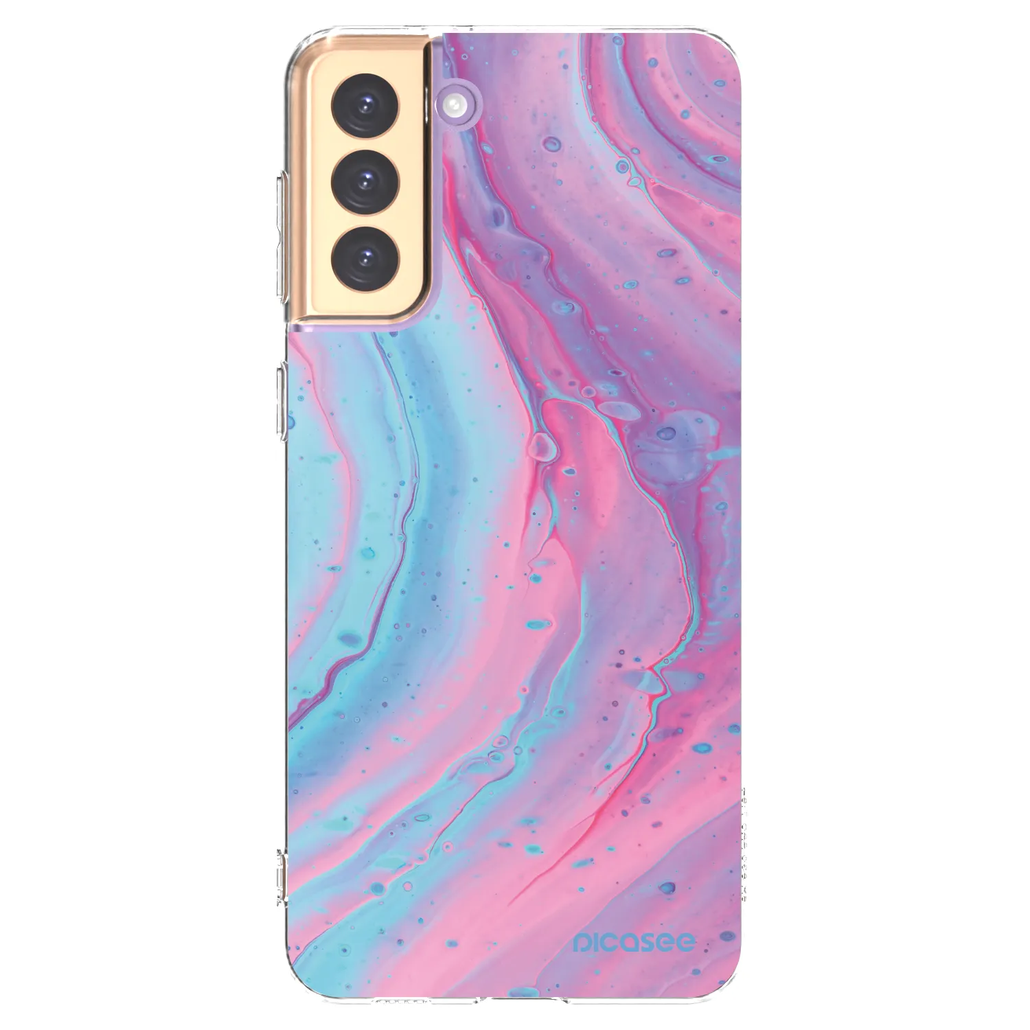 Picasee διαφανής θήκη σιλικόνης Samsung Galaxy S21+ 5G G996F - Pink liquid