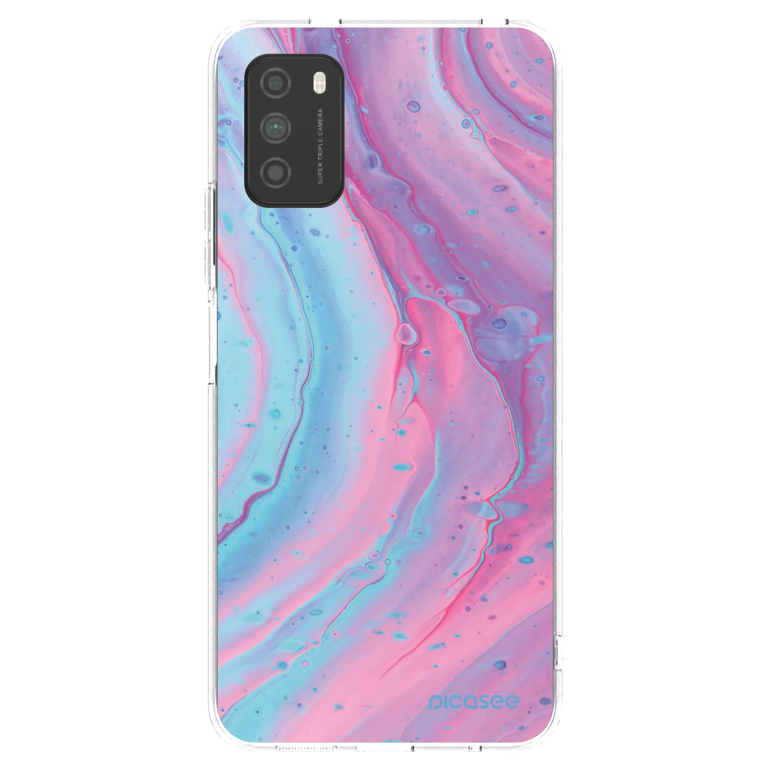 Picasee διαφανής θήκη σιλικόνης Xiaomi Poco M3 - Pink liquid