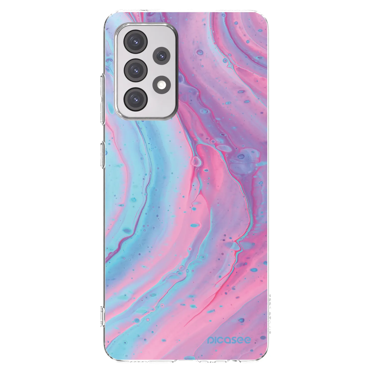 Picasee διαφανής θήκη σιλικόνης Samsung Galaxy A52 5G A525F - Pink liquid