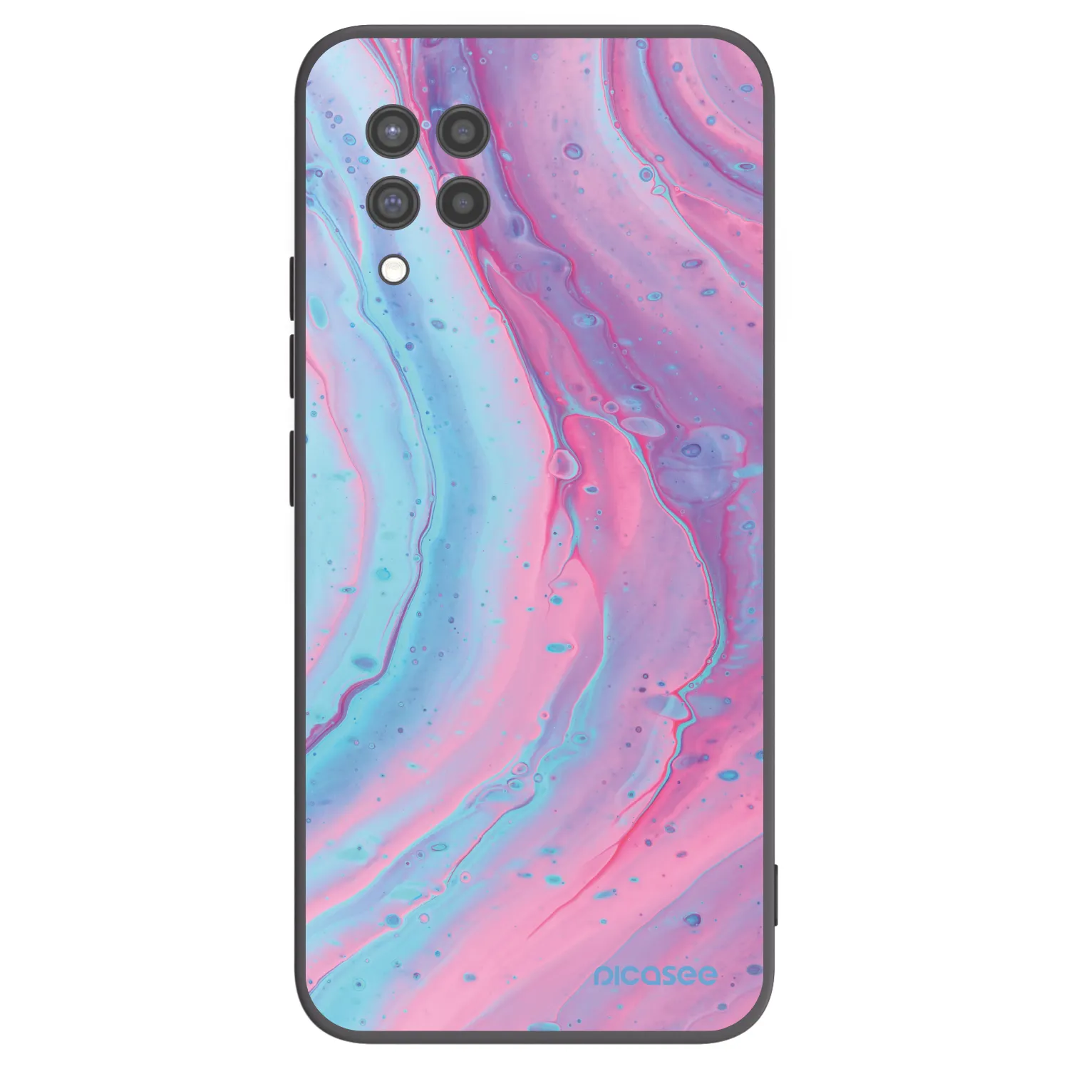 Picasee Μαύρη θήκη σιλικόνης για Samsung Galaxy A42 A426B - Pink liquid