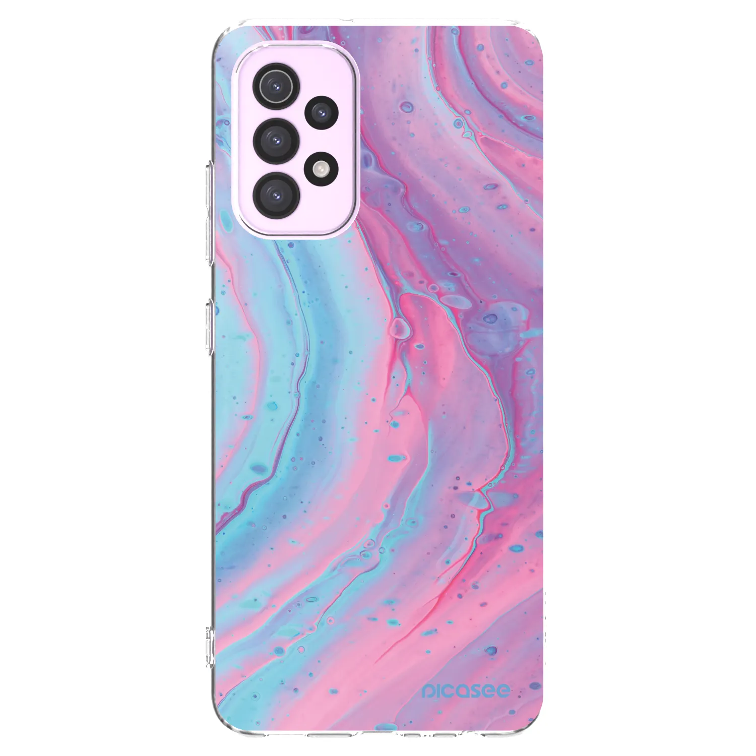 Picasee διαφανής θήκη σιλικόνης Samsung Galaxy A32 5G A326B - Pink liquid