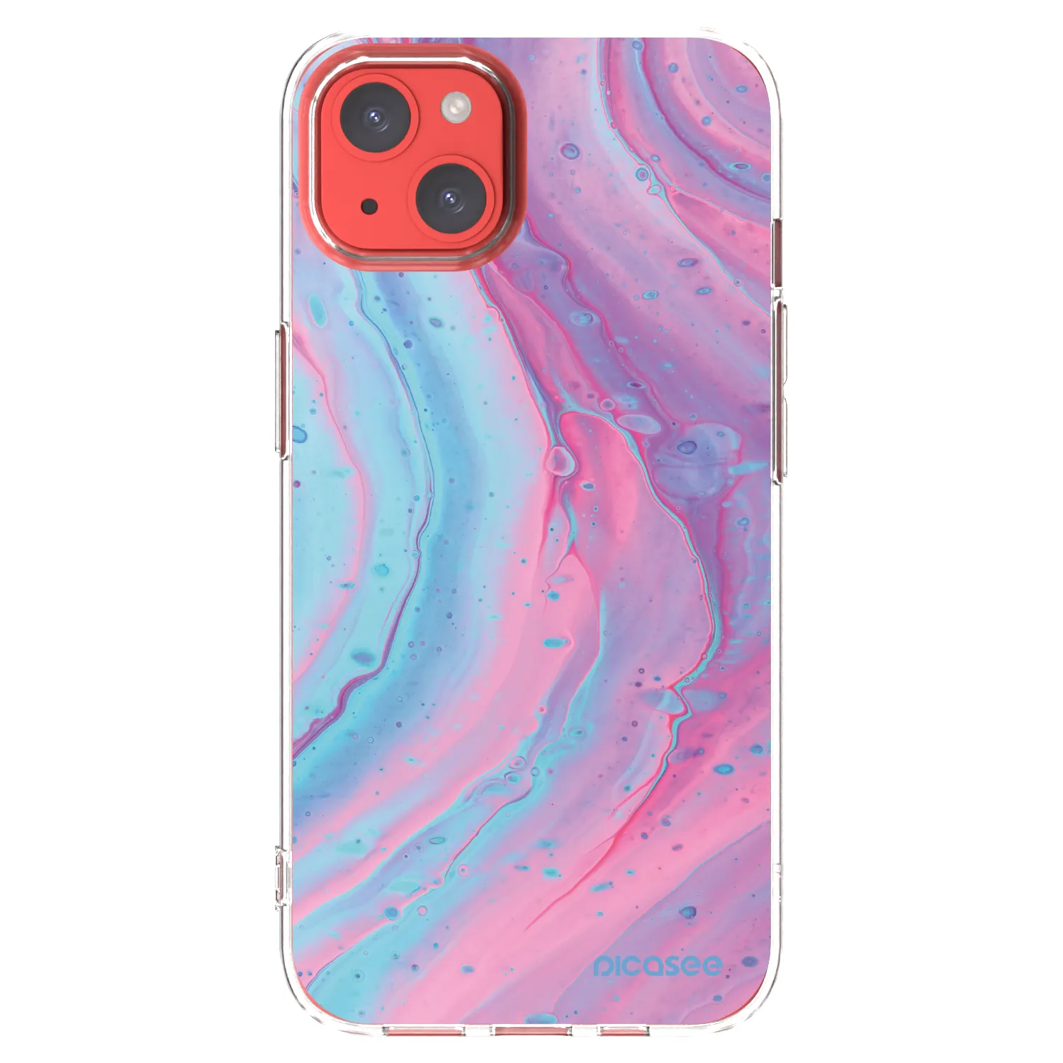Picasee διαφανής θήκη σιλικόνης Apple iPhone 13 - Pink liquid