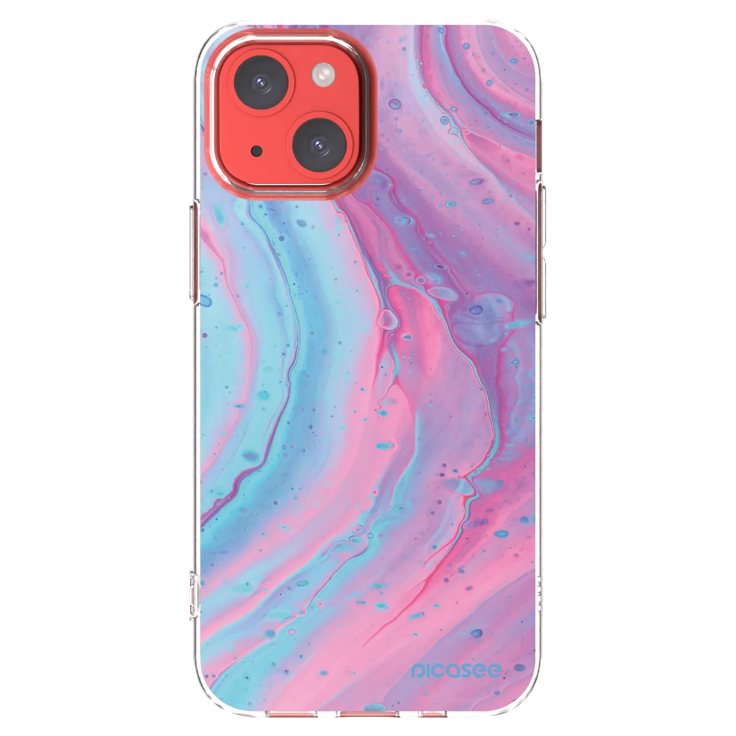 Picasee διαφανής θήκη σιλικόνης Apple iPhone 13 mini - Pink liquid