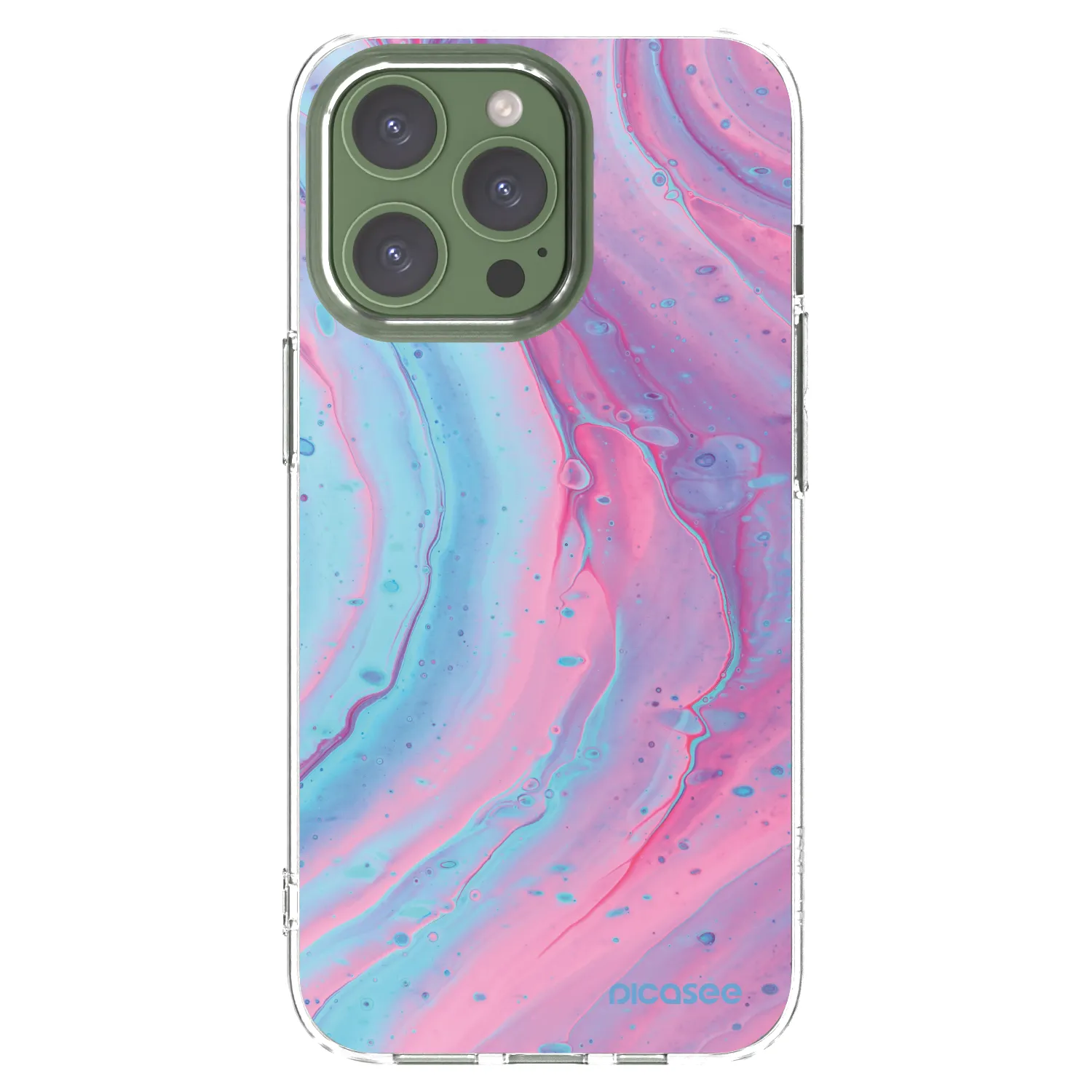Picasee διαφανής θήκη σιλικόνης Apple iPhone 13 Pro - Pink liquid
