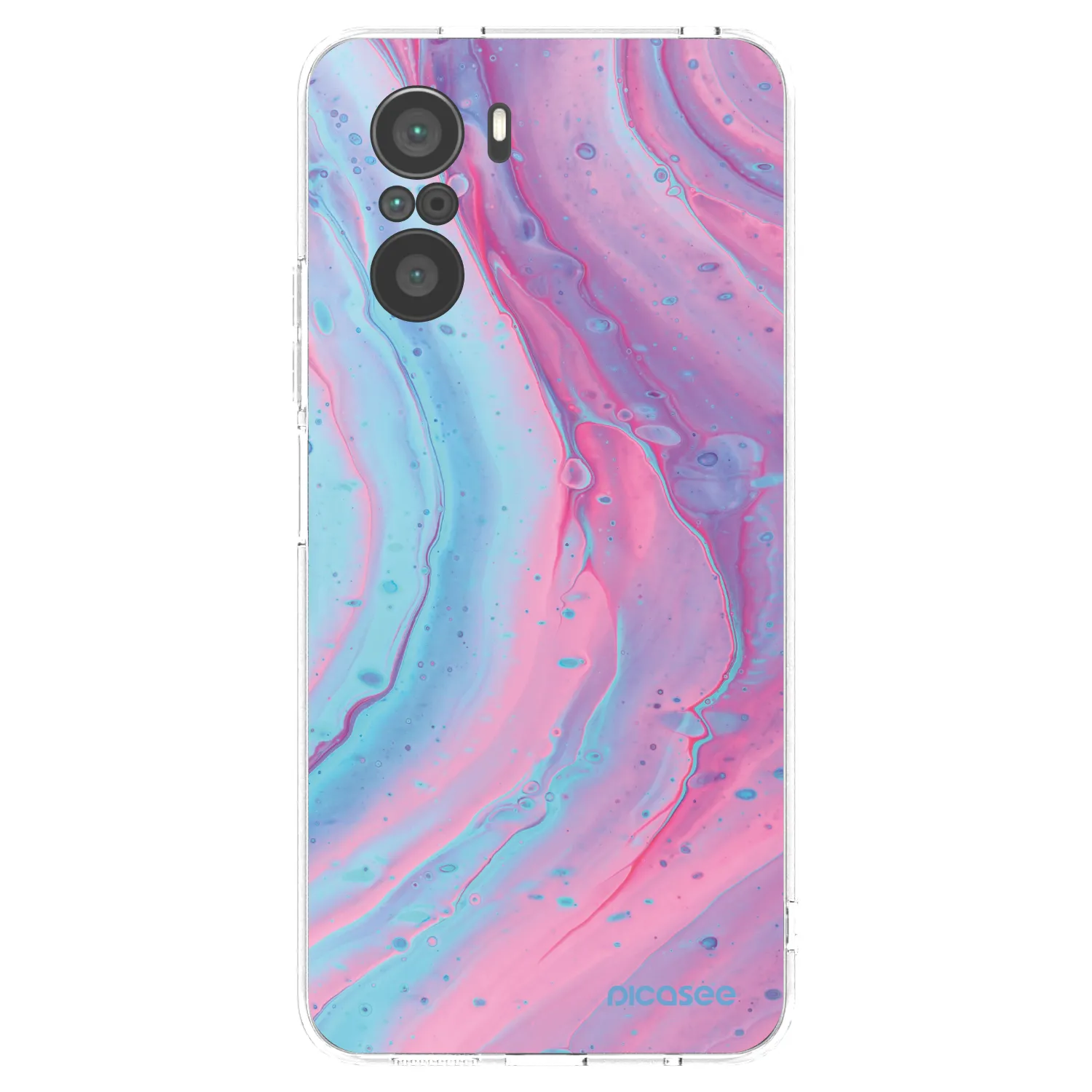 Picasee διαφανής θήκη σιλικόνης Xiaomi Poco F3 - Pink liquid