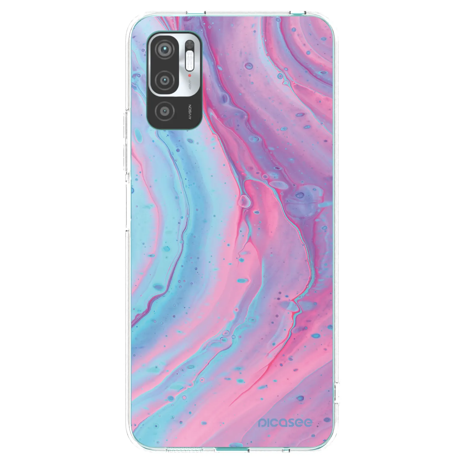 Picasee διαφανής θήκη σιλικόνης Xiaomi Redmi Note 10 5G - Pink liquid