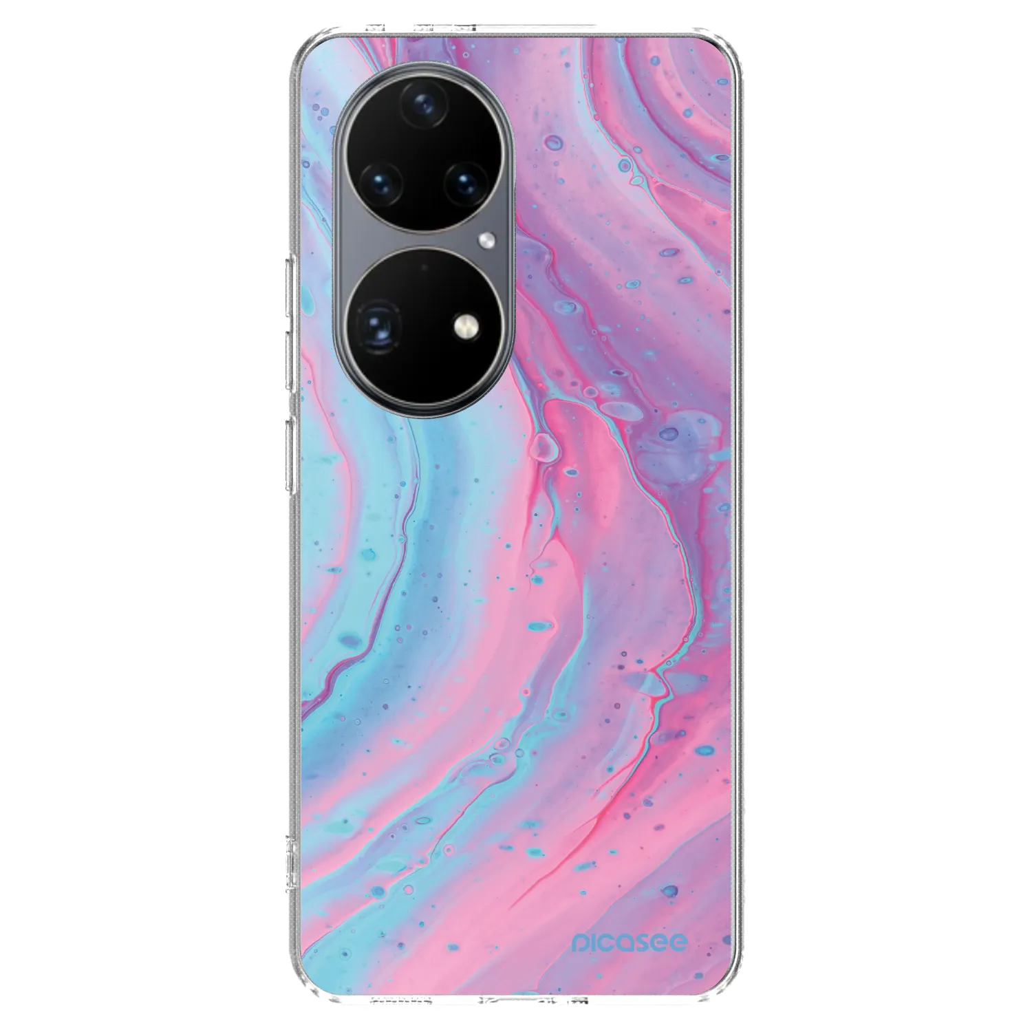 Picasee διαφανής θήκη σιλικόνης Huawei P50 - Pink liquid