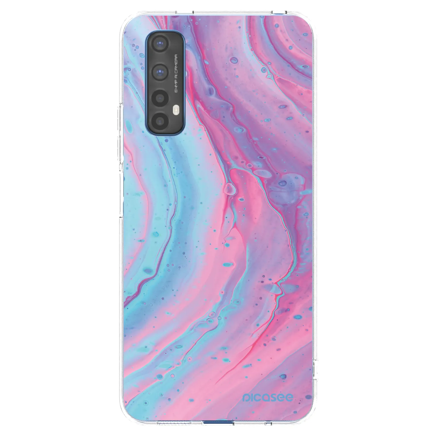 Picasee διαφανής θήκη σιλικόνης Realme 7 - Pink liquid