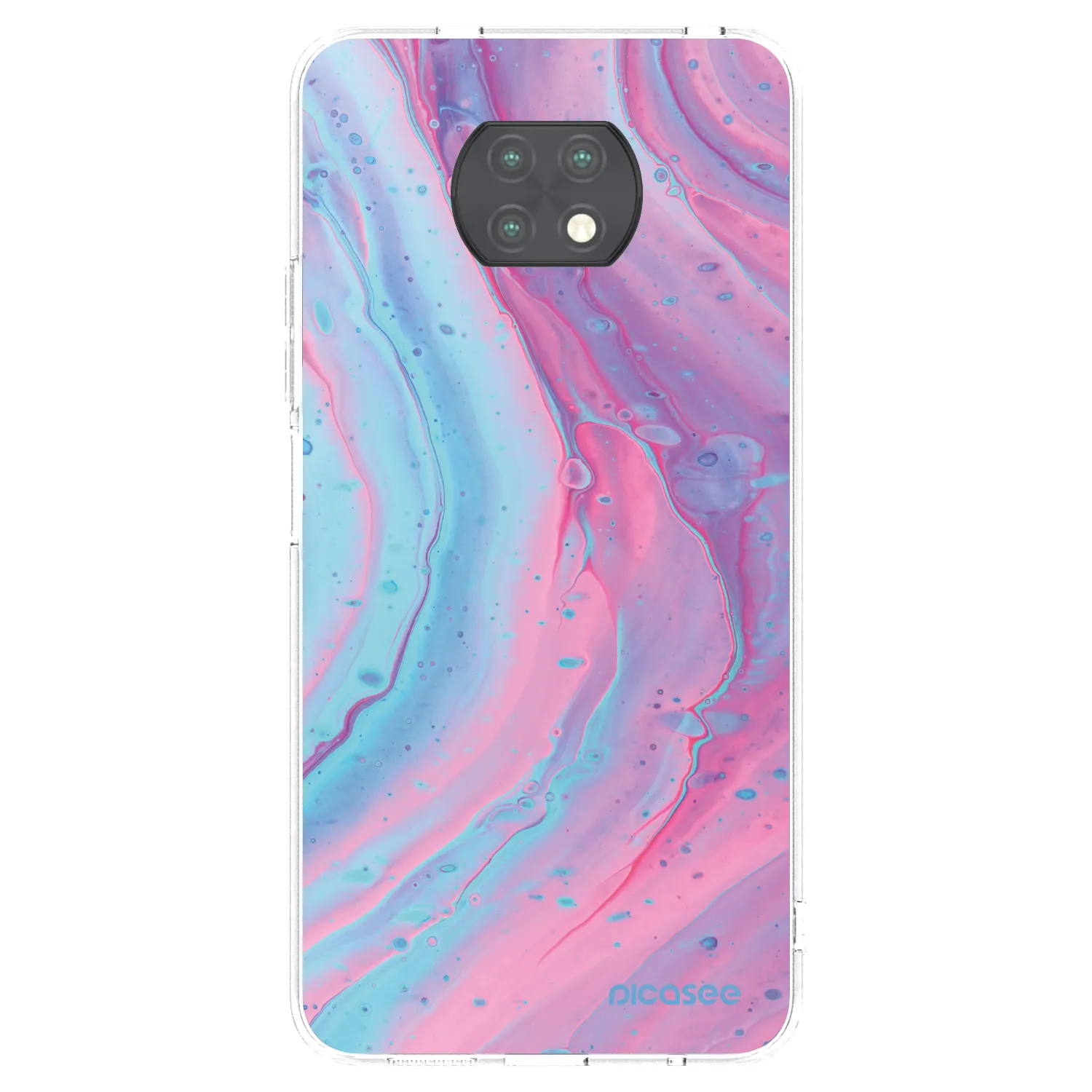 Picasee διαφανής θήκη σιλικόνης Xiaomi Redmi Note 9T - Pink liquid