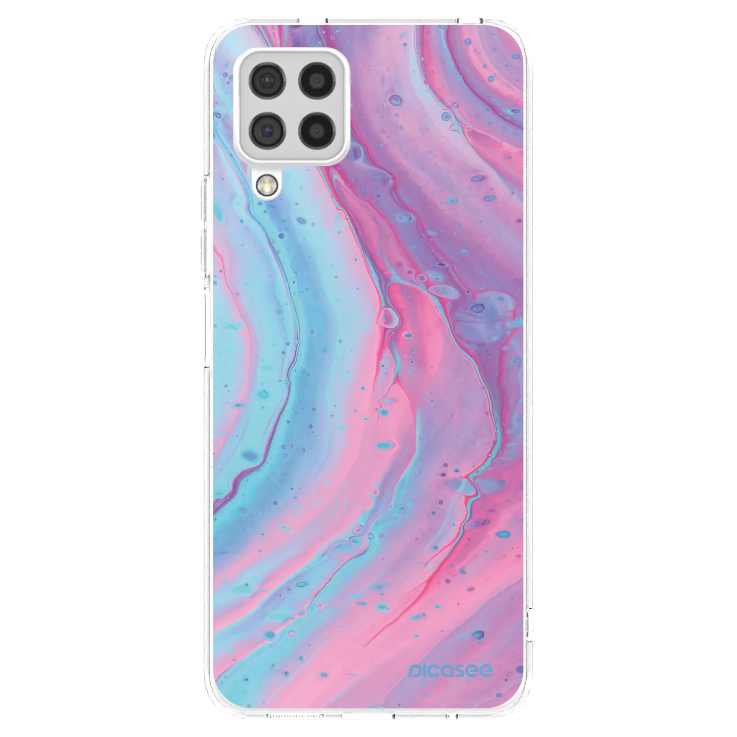 Picasee διαφανής θήκη σιλικόνης Samsung Galaxy A22 A225F 4G - Pink liquid