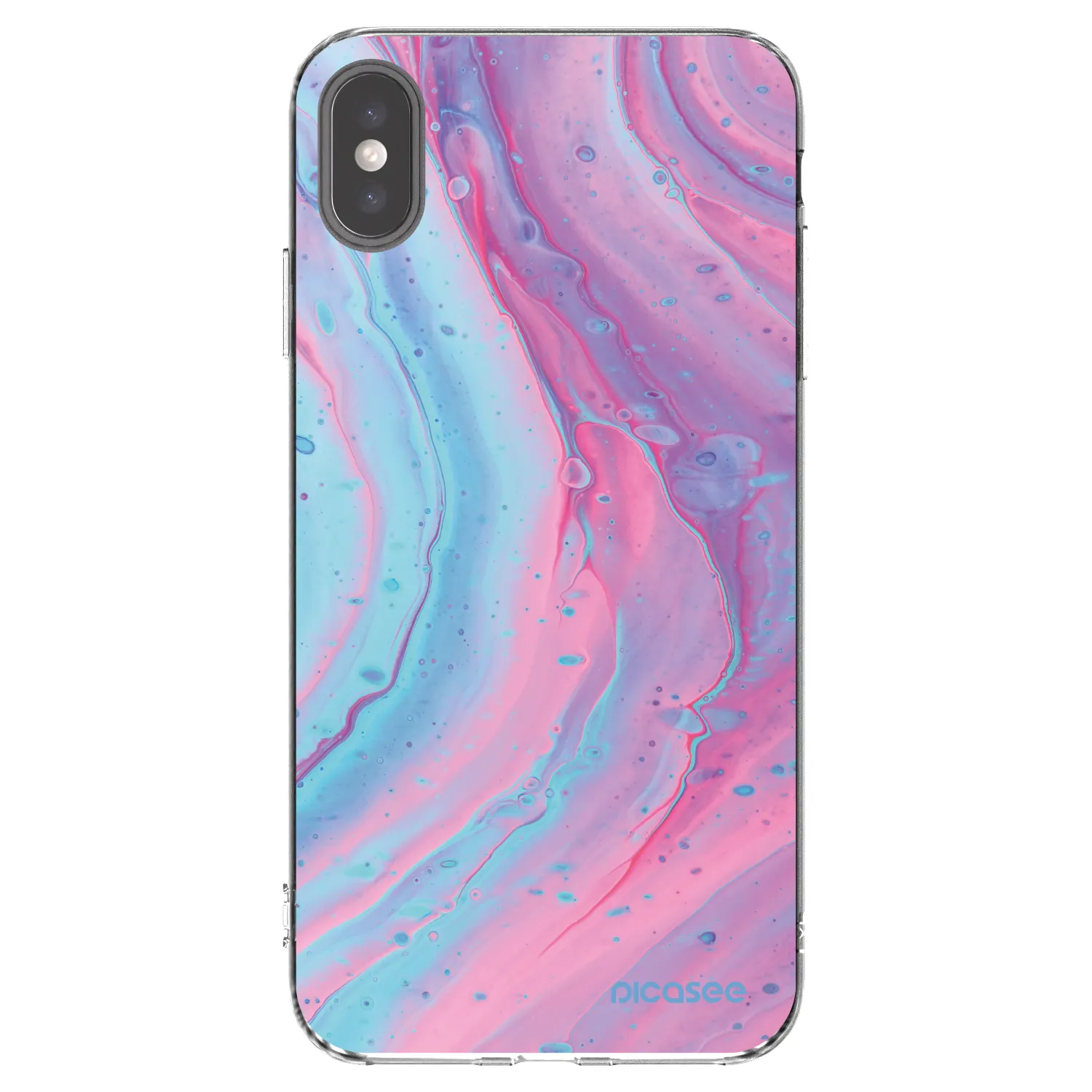 Picasee διαφανής θήκη σιλικόνης Apple iPhone XS Max - Pink liquid