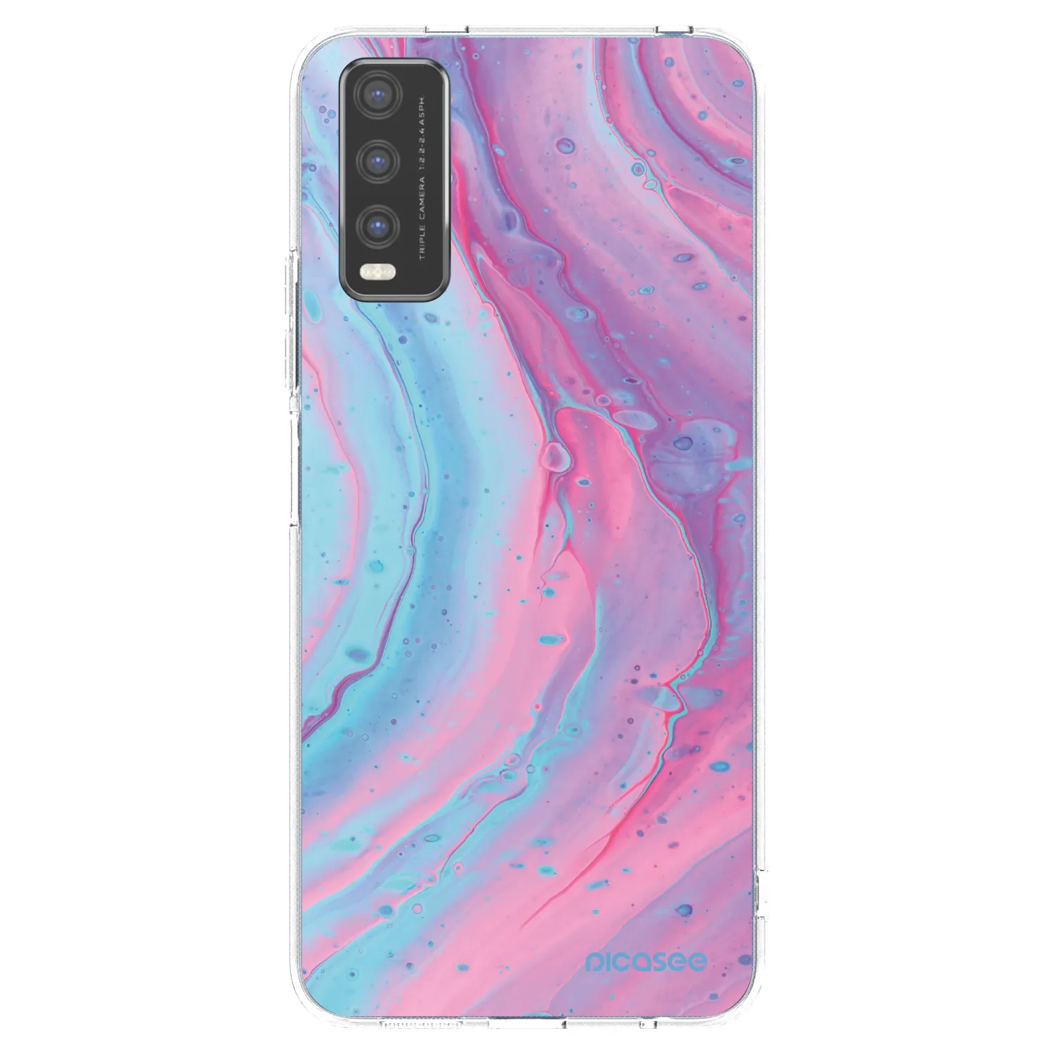 Picasee διαφανής θήκη σιλικόνης Vivo Y20s - Pink liquid