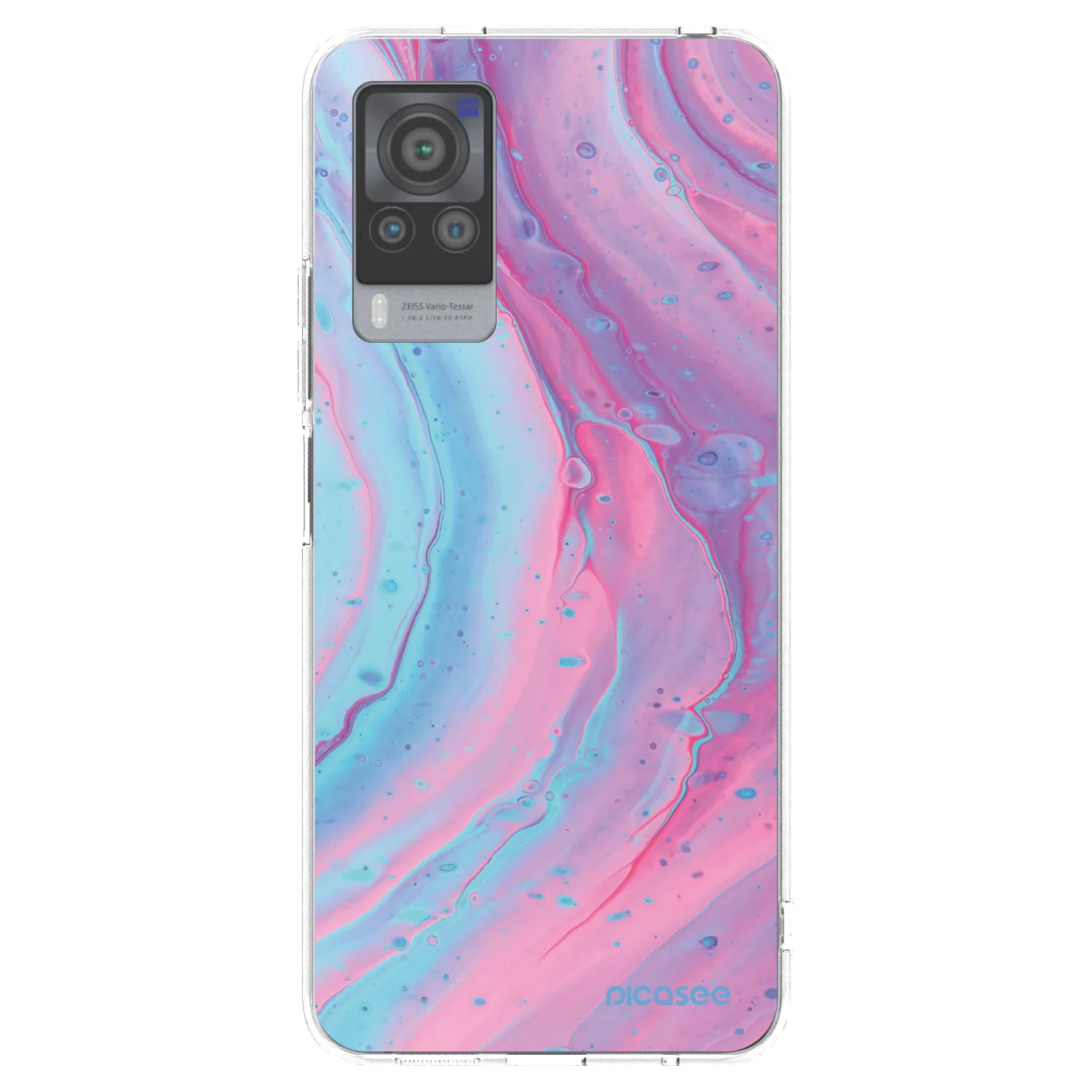 Picasee διαφανής θήκη σιλικόνης Vivo X60 Pro 5G - Pink liquid