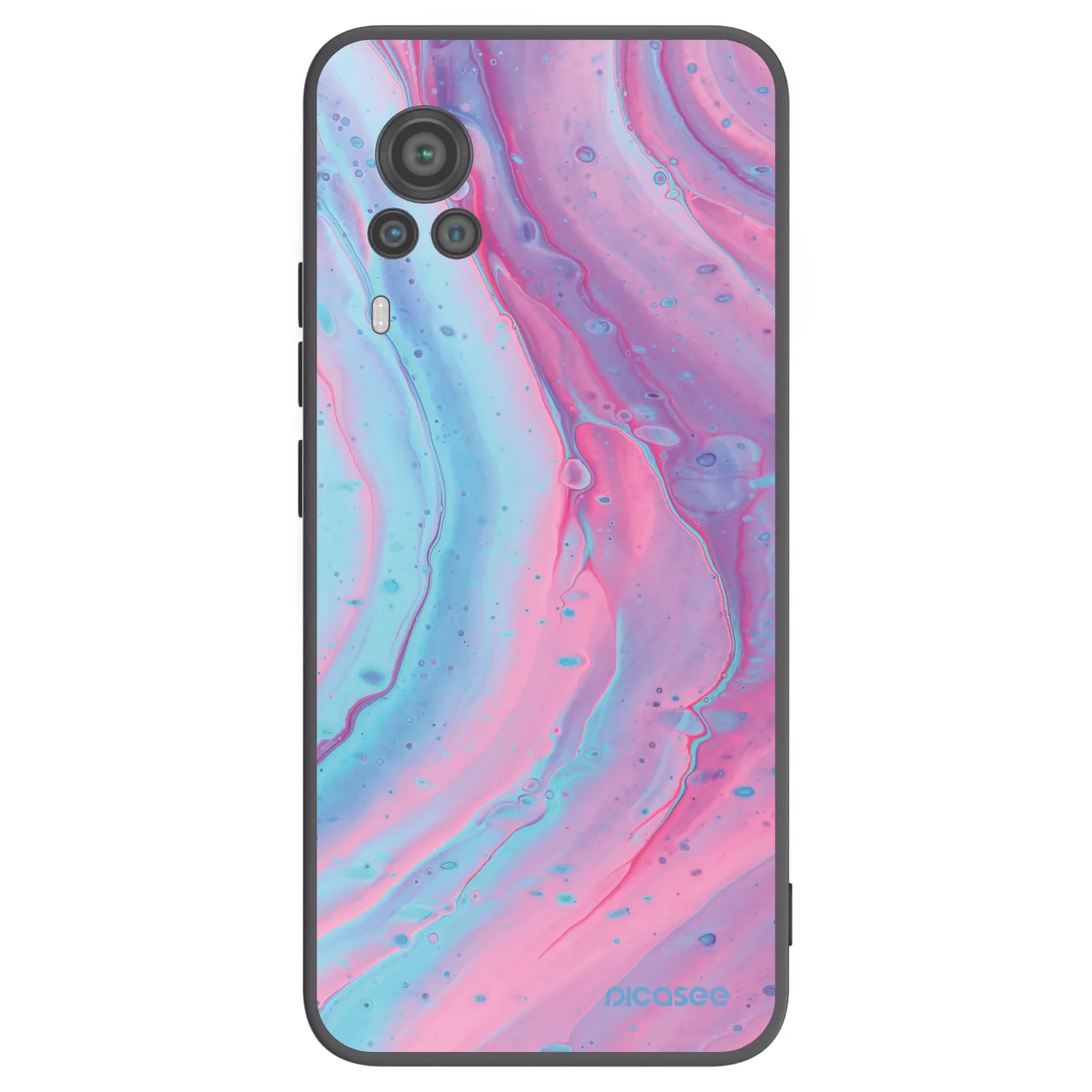 Picasee Μαύρη θήκη σιλικόνης για Vivo X60 Pro 5G - Pink liquid