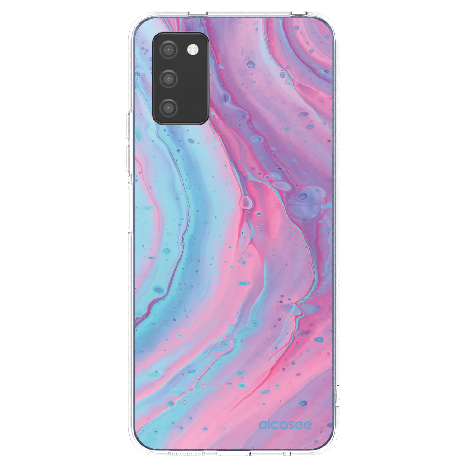 Picasee διαφανής θήκη σιλικόνης Samsung Galaxy A03s A037G - Pink liquid