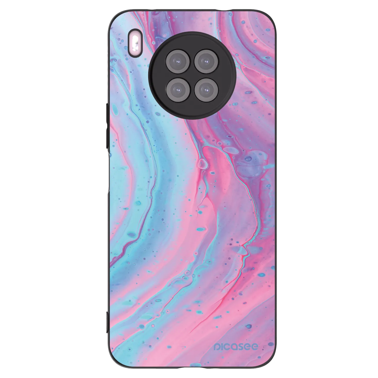 Picasee Μαύρη θήκη σιλικόνης για Huawei Nova 8i - Pink liquid