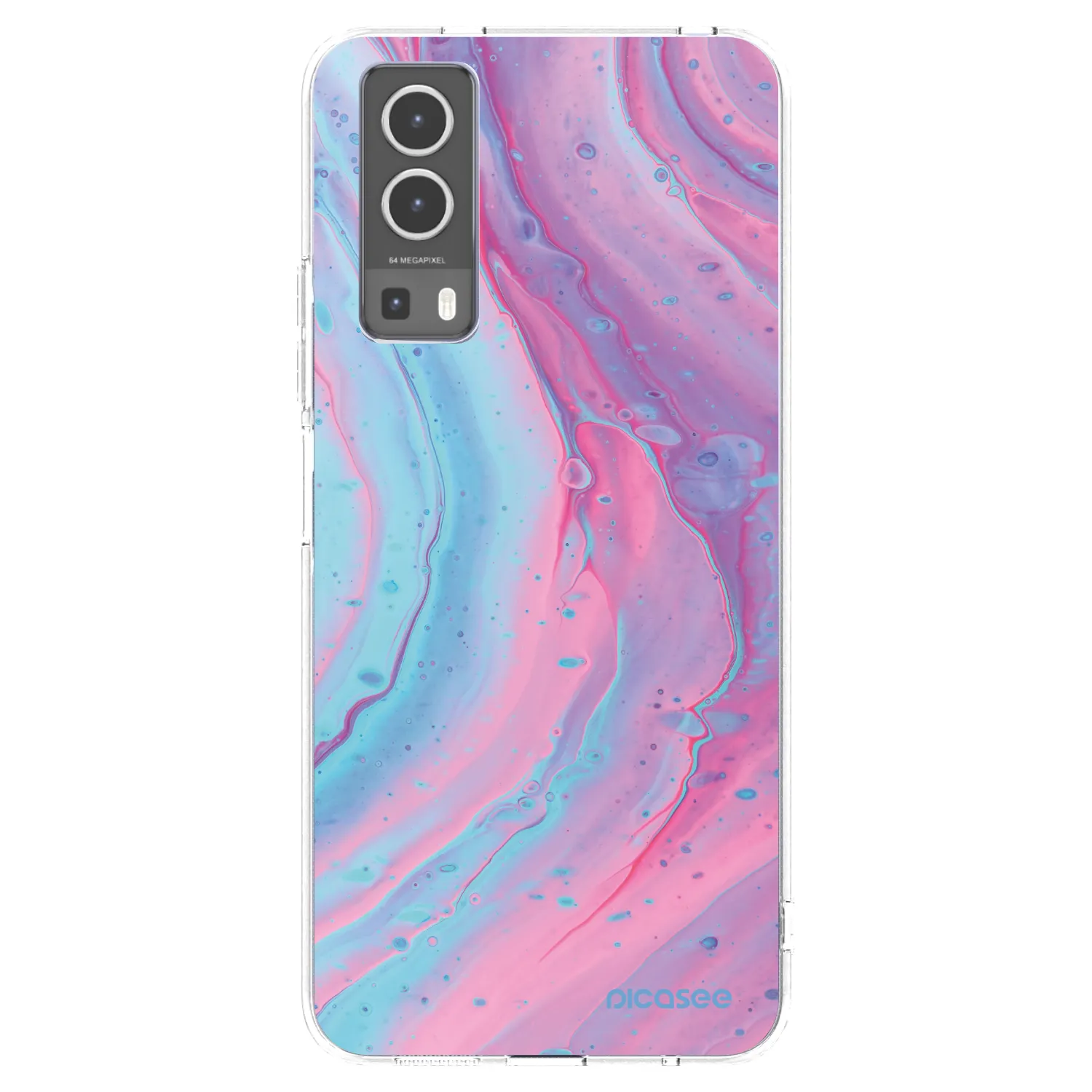 Picasee διαφανής θήκη σιλικόνης Vivo Y72 5G - Pink liquid