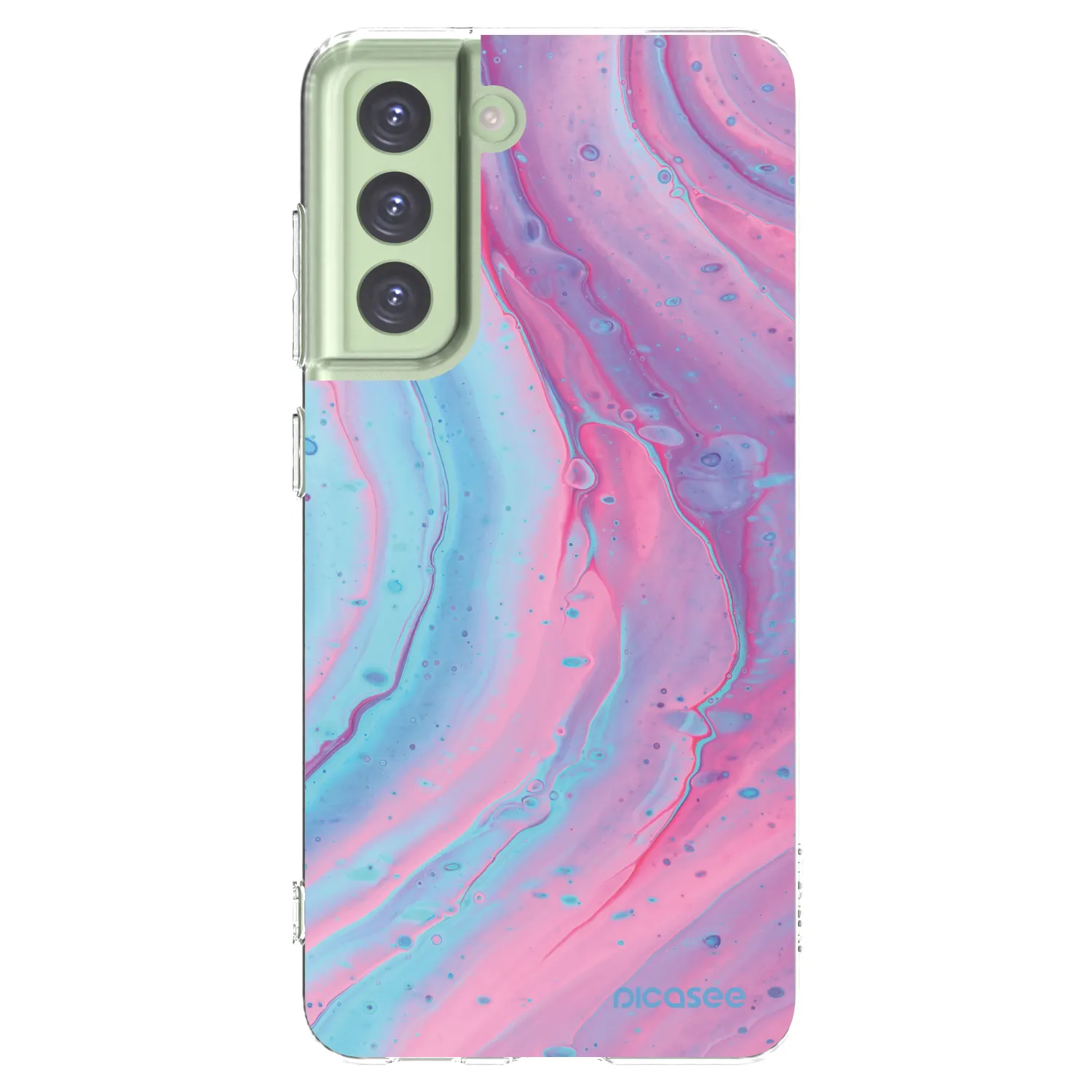 Picasee διαφανής θήκη σιλικόνης Samsung Galaxy S21 FE 5G - Pink liquid