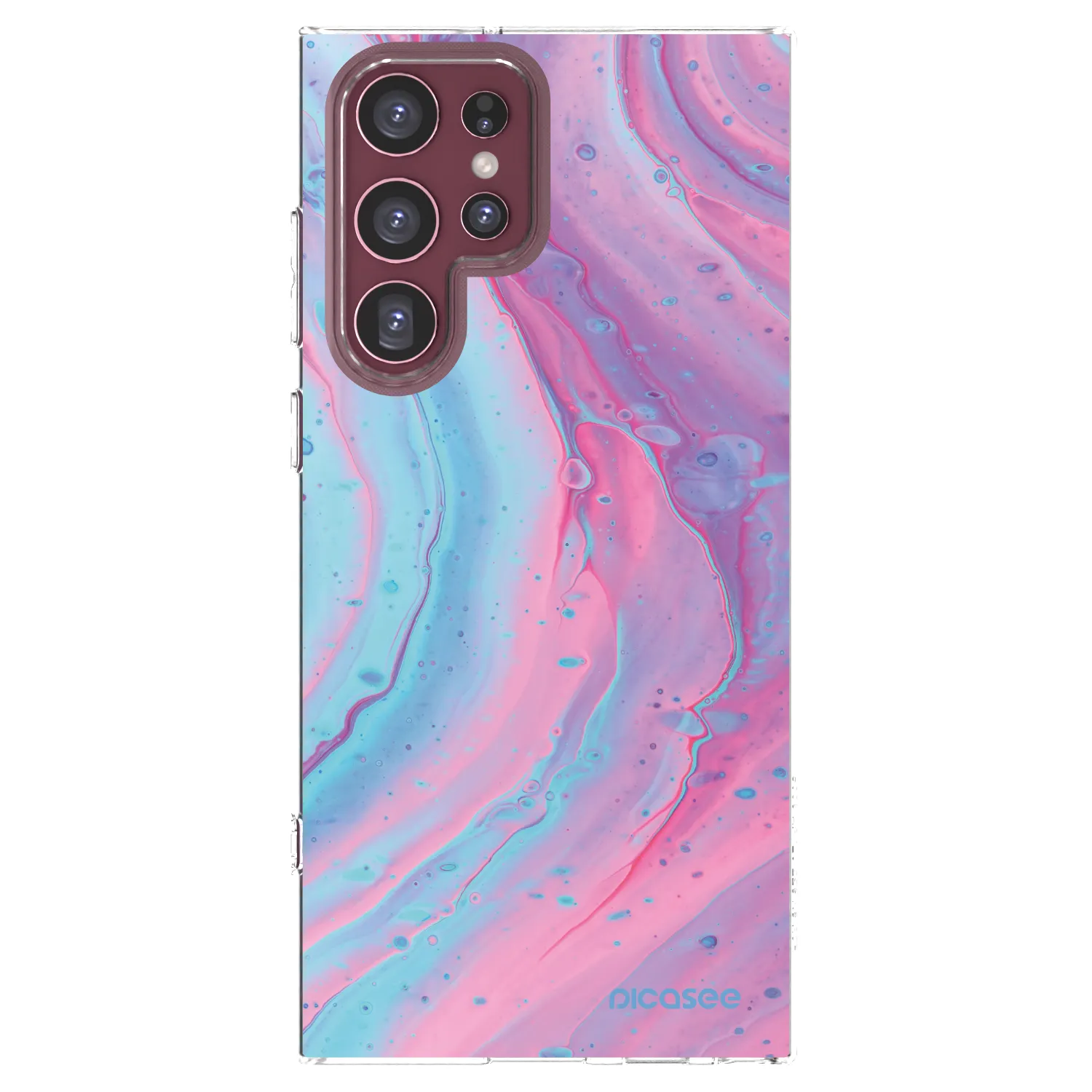 Picasee διαφανής θήκη σιλικόνης Samsung Galaxy S22 Ultra 5G - Pink liquid