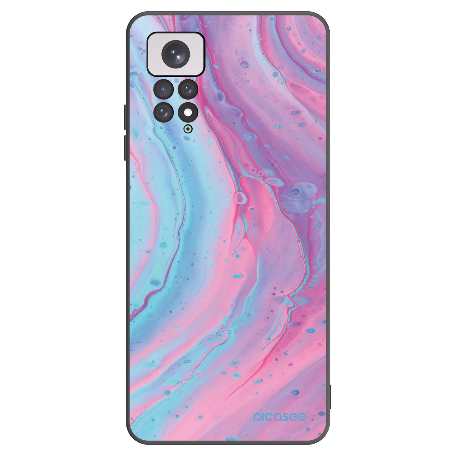 Picasee Μαύρη θήκη σιλικόνης για Xiaomi Redmi Note 11 - Pink liquid