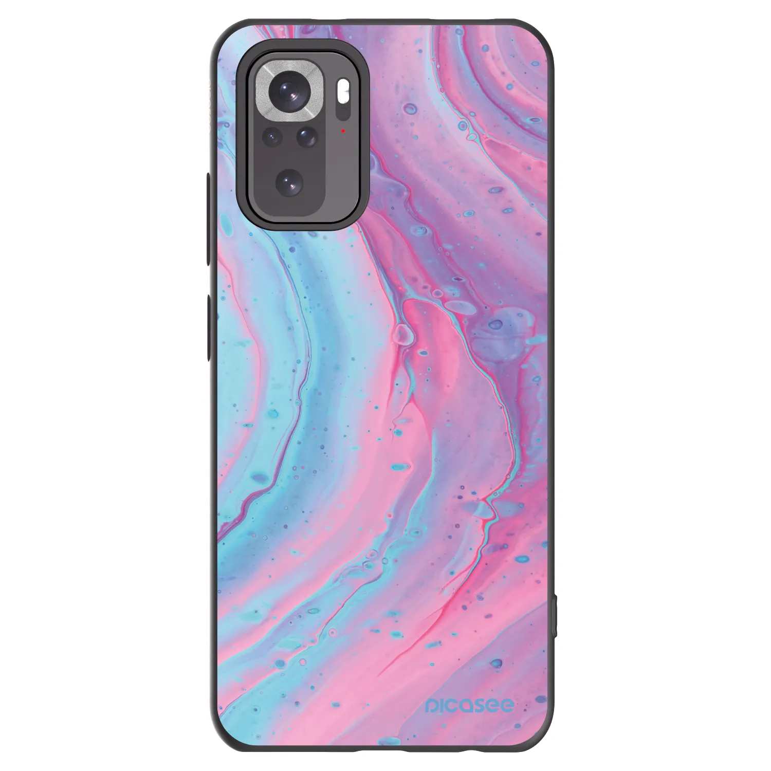 Picasee Μαύρη θήκη σιλικόνης για Xiaomi Redmi Note 11S 4G - Pink liquid
