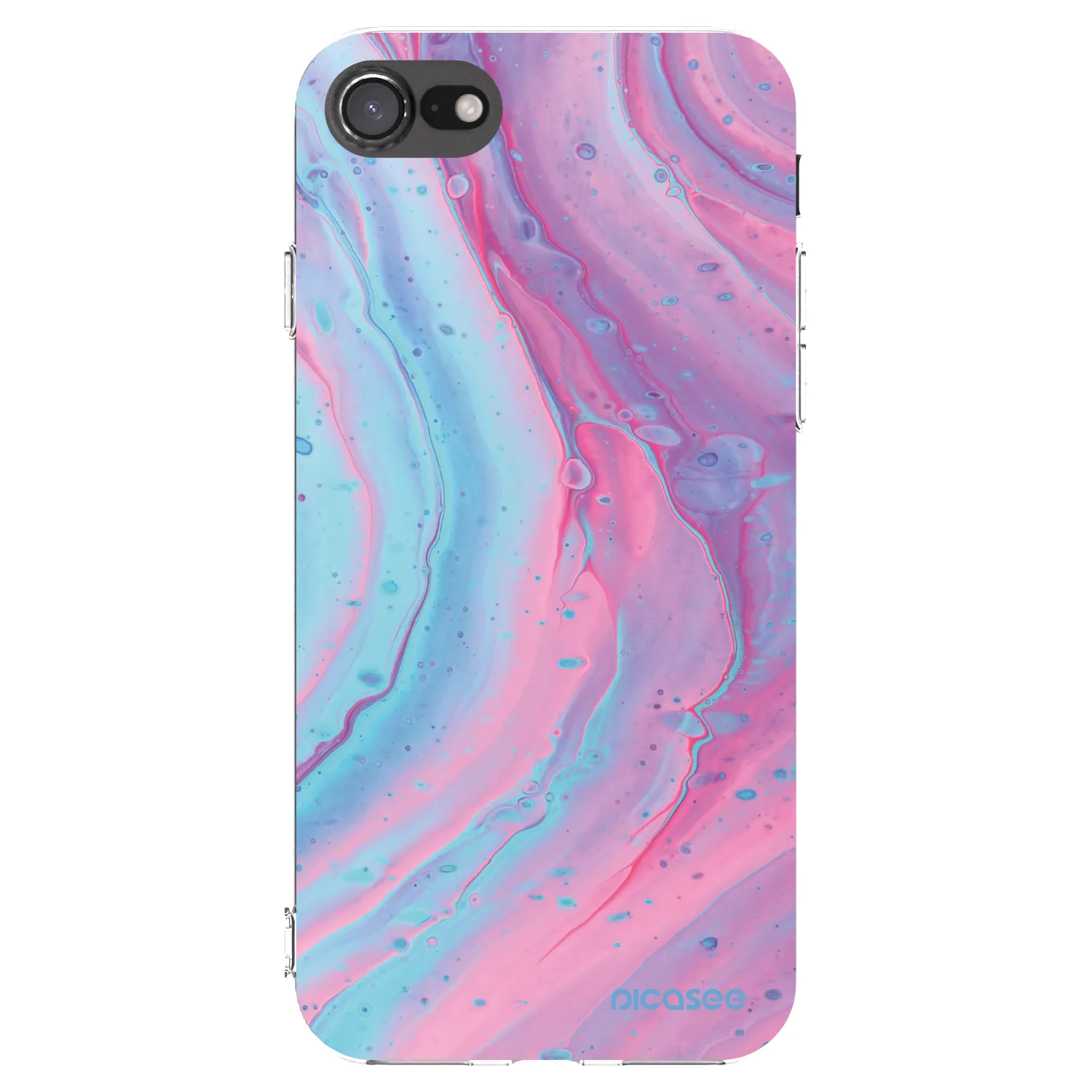 Picasee διαφανής θήκη σιλικόνης Apple iPhone SE 2022 - Pink liquid