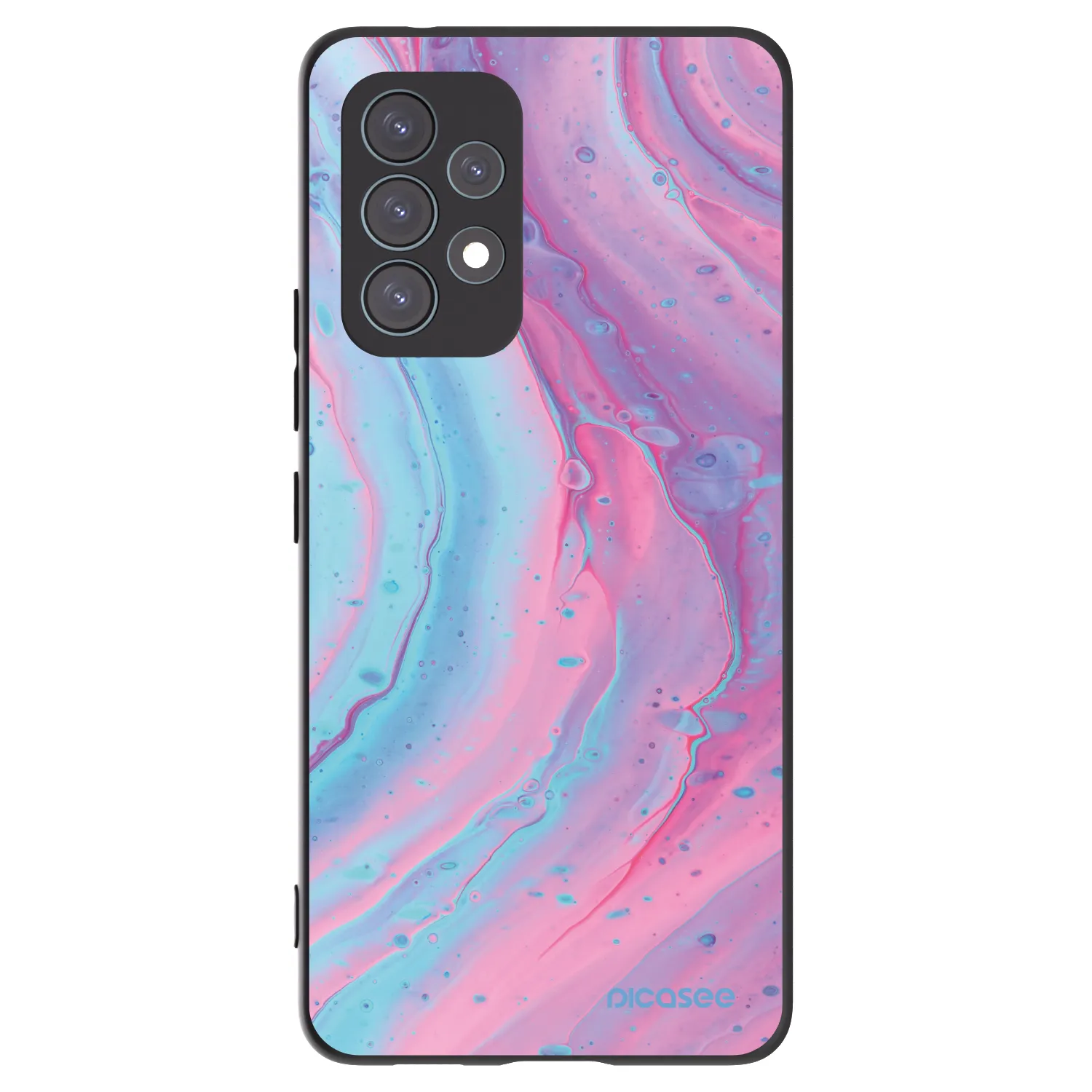 Picasee Μαύρη θήκη σιλικόνης για Samsung Galaxy A53 5G A536 - Pink liquid