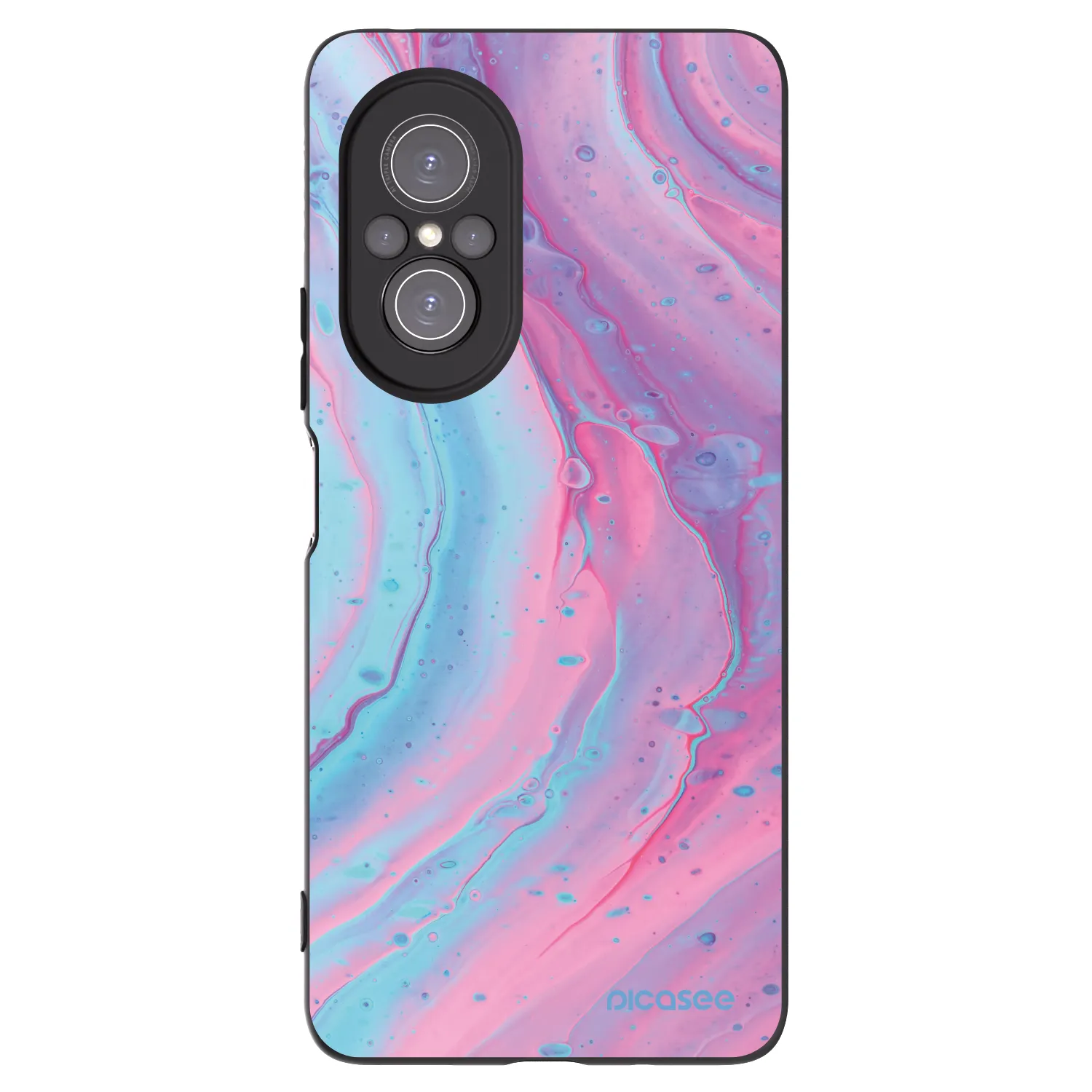 Picasee Μαύρη θήκη σιλικόνης για Huawei Nova 9 SE - Pink liquid