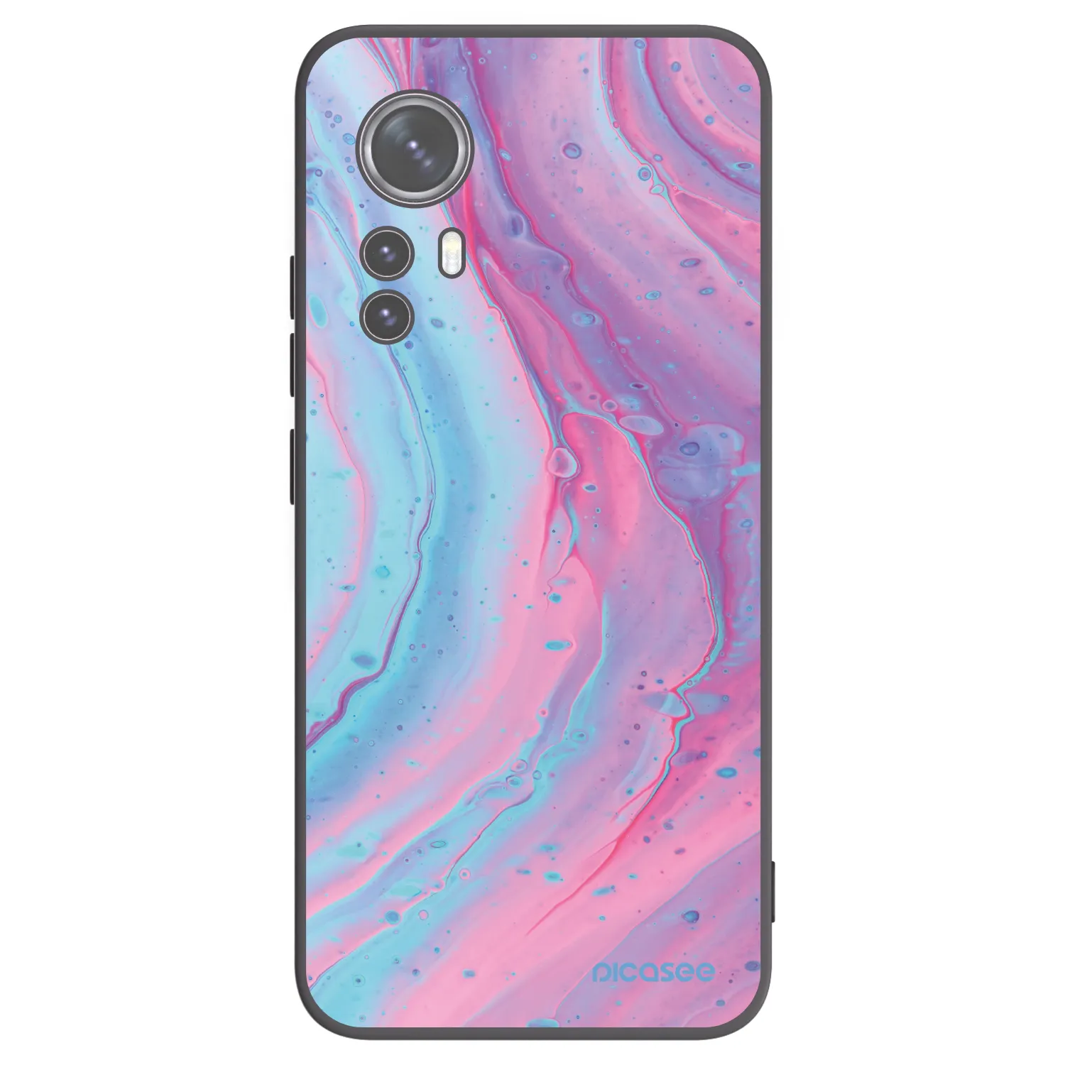 Picasee Μαύρη θήκη σιλικόνης για Xiaomi 12 - Pink liquid