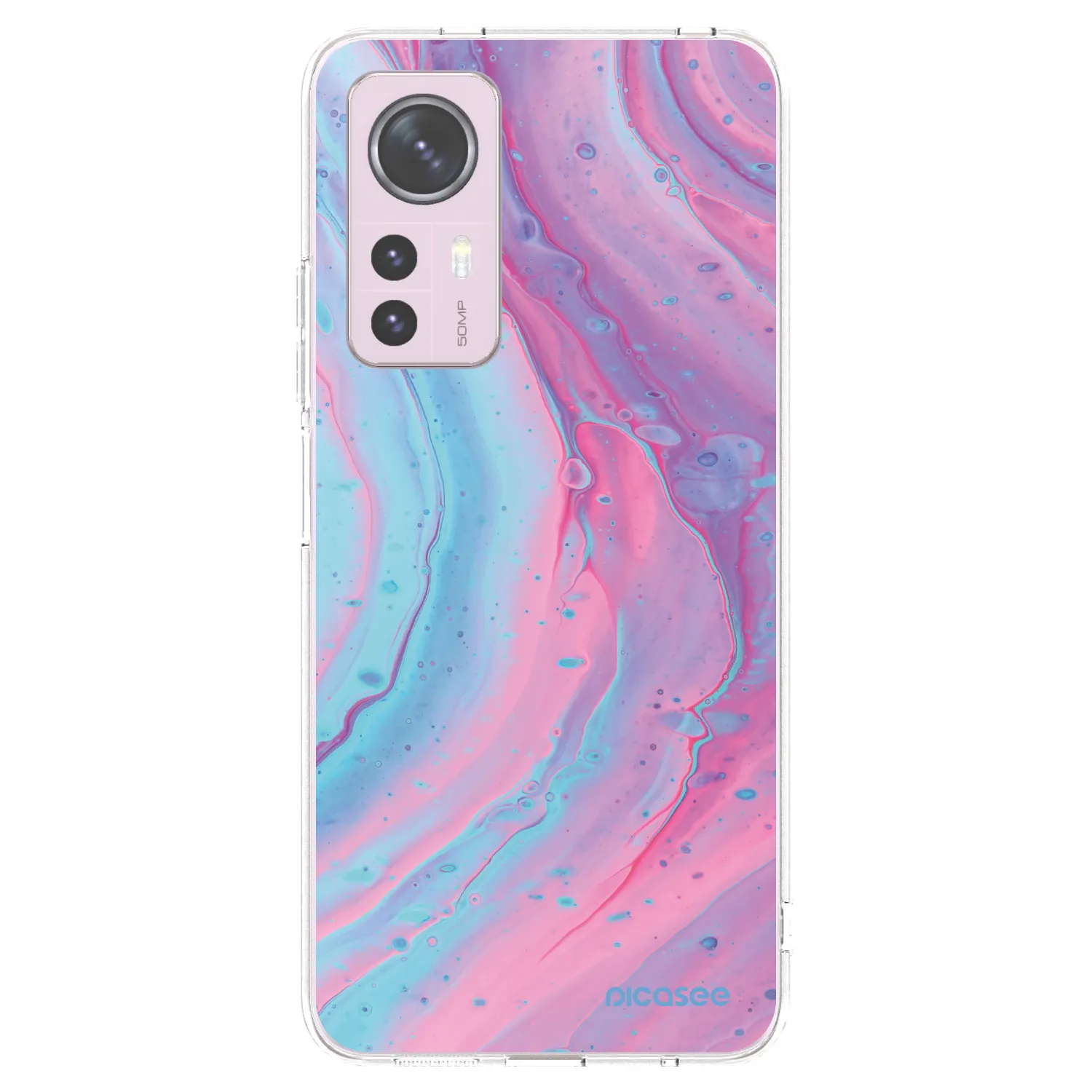 Picasee διαφανής θήκη σιλικόνης Xiaomi 12 - Pink liquid
