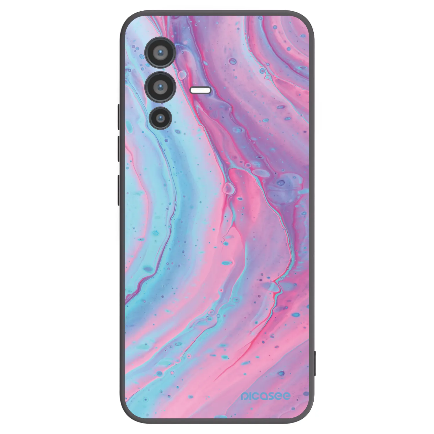Picasee Μαύρη θήκη σιλικόνης για Vivo V23 5G - Pink liquid