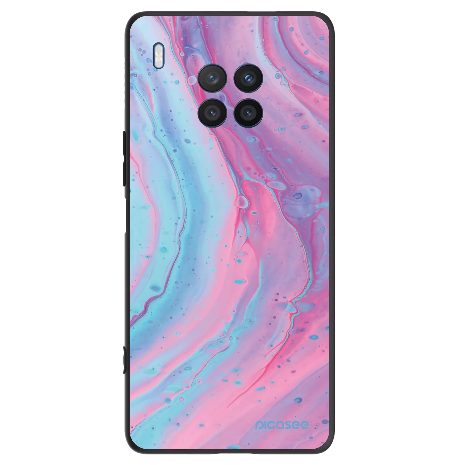 Picasee Μαύρη θήκη σιλικόνης για Honor 50 Lite - Pink liquid