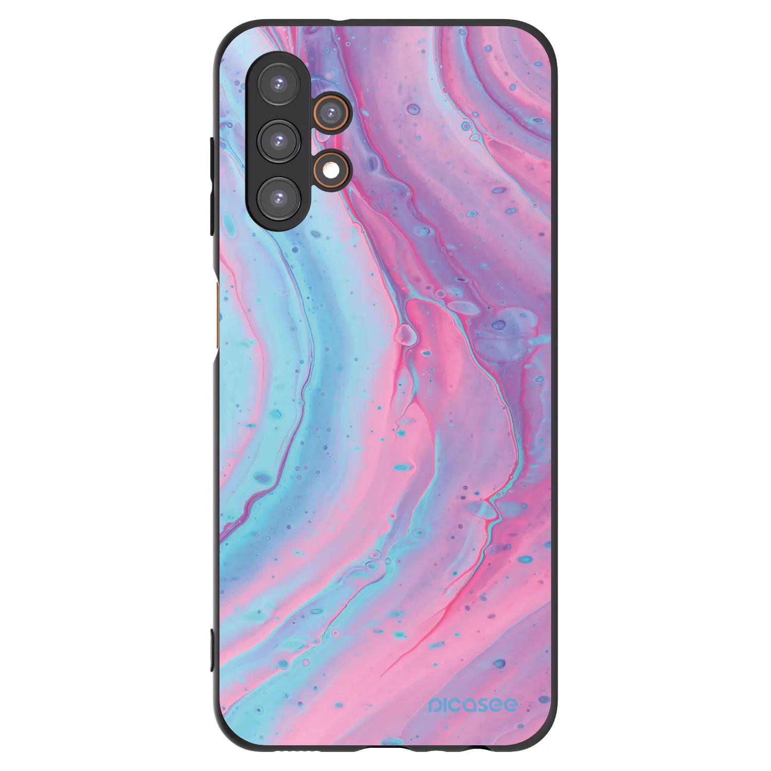 Picasee Μαύρη θήκη σιλικόνης για Samsung Galaxy A13 4G A135 - Pink liquid