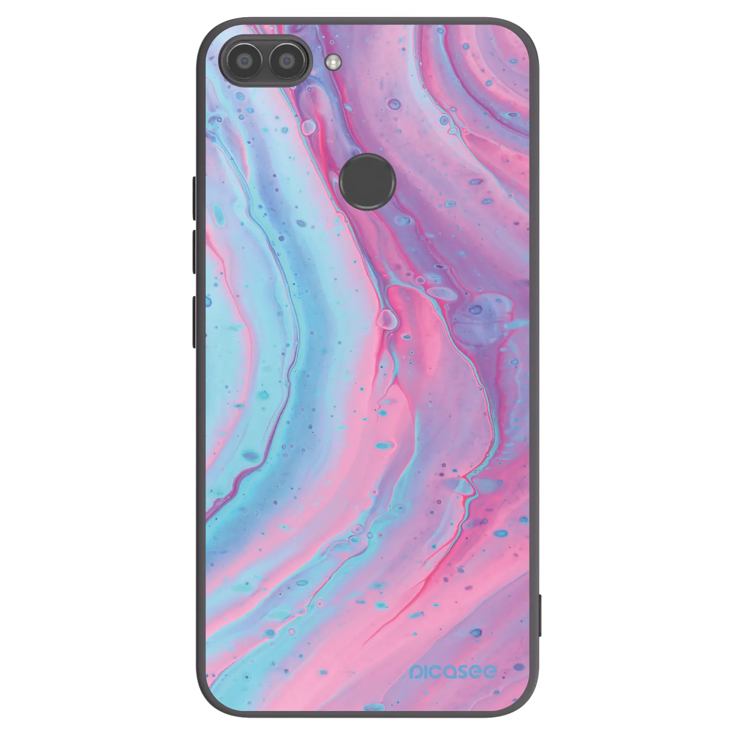 Picasee Μαύρη θήκη σιλικόνης για Huawei P Smart - Pink liquid