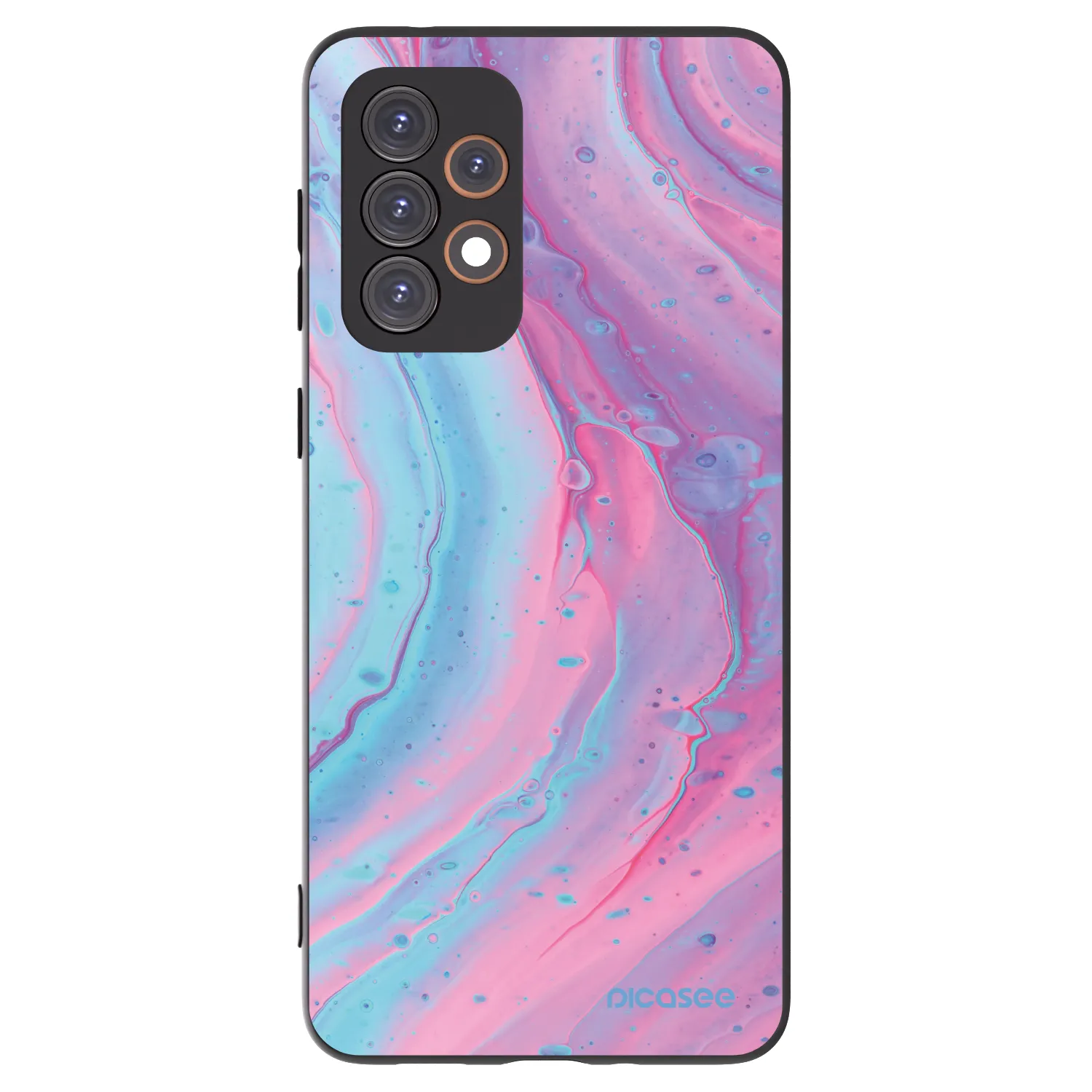 Picasee Μαύρη θήκη σιλικόνης για Samsung Galaxy A33 5G A336 - Pink liquid