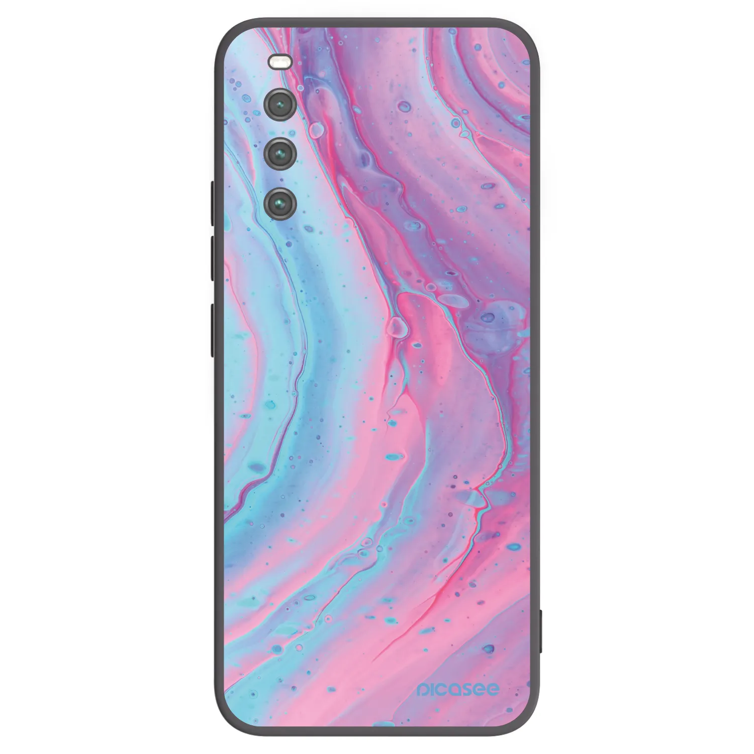 Picasee Μαύρη θήκη σιλικόνης για Sony Xperia 10 IV 5G - Pink liquid
