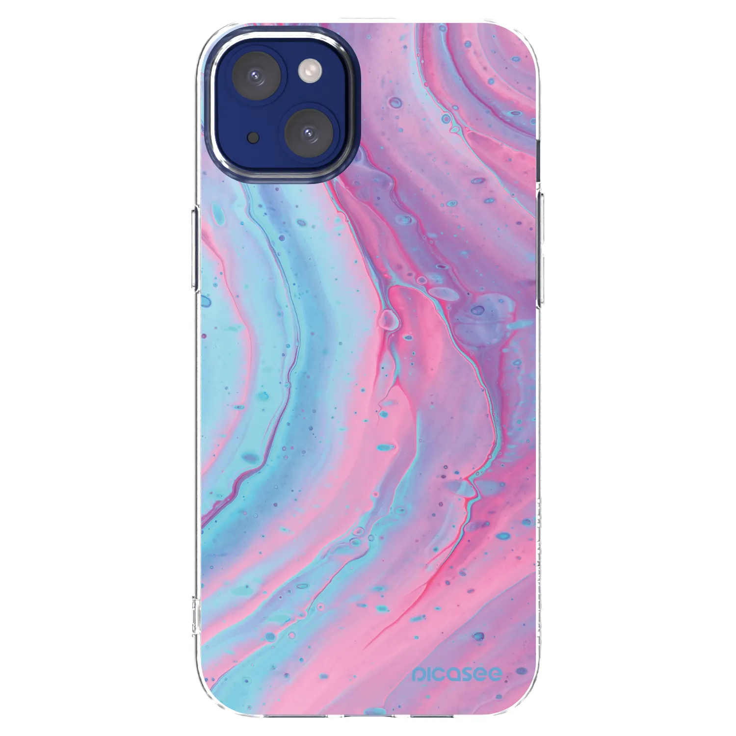 Picasee διαφανής θήκη σιλικόνης Apple iPhone 14 Plus - Pink liquid