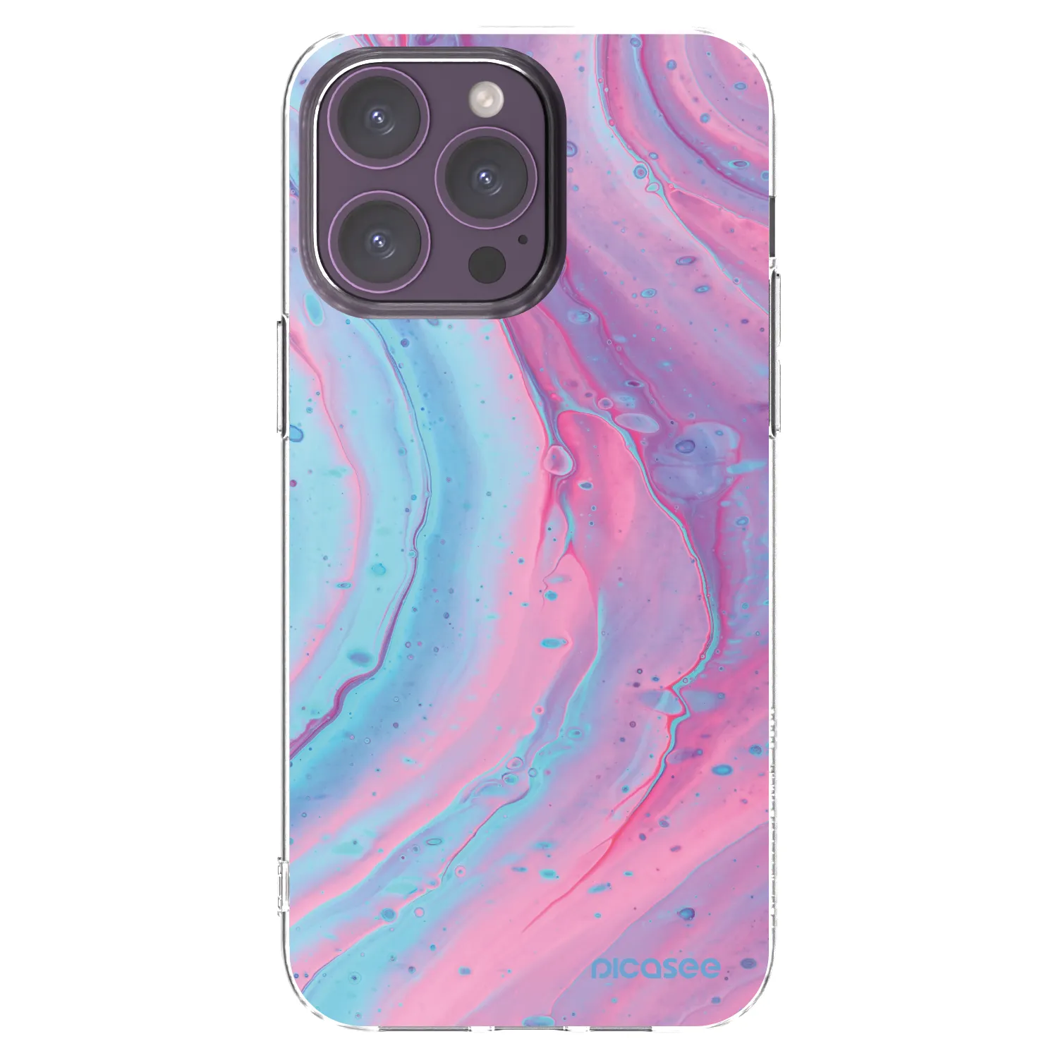 Picasee διαφανής θήκη σιλικόνης Apple iPhone 14 Pro Max - Pink liquid