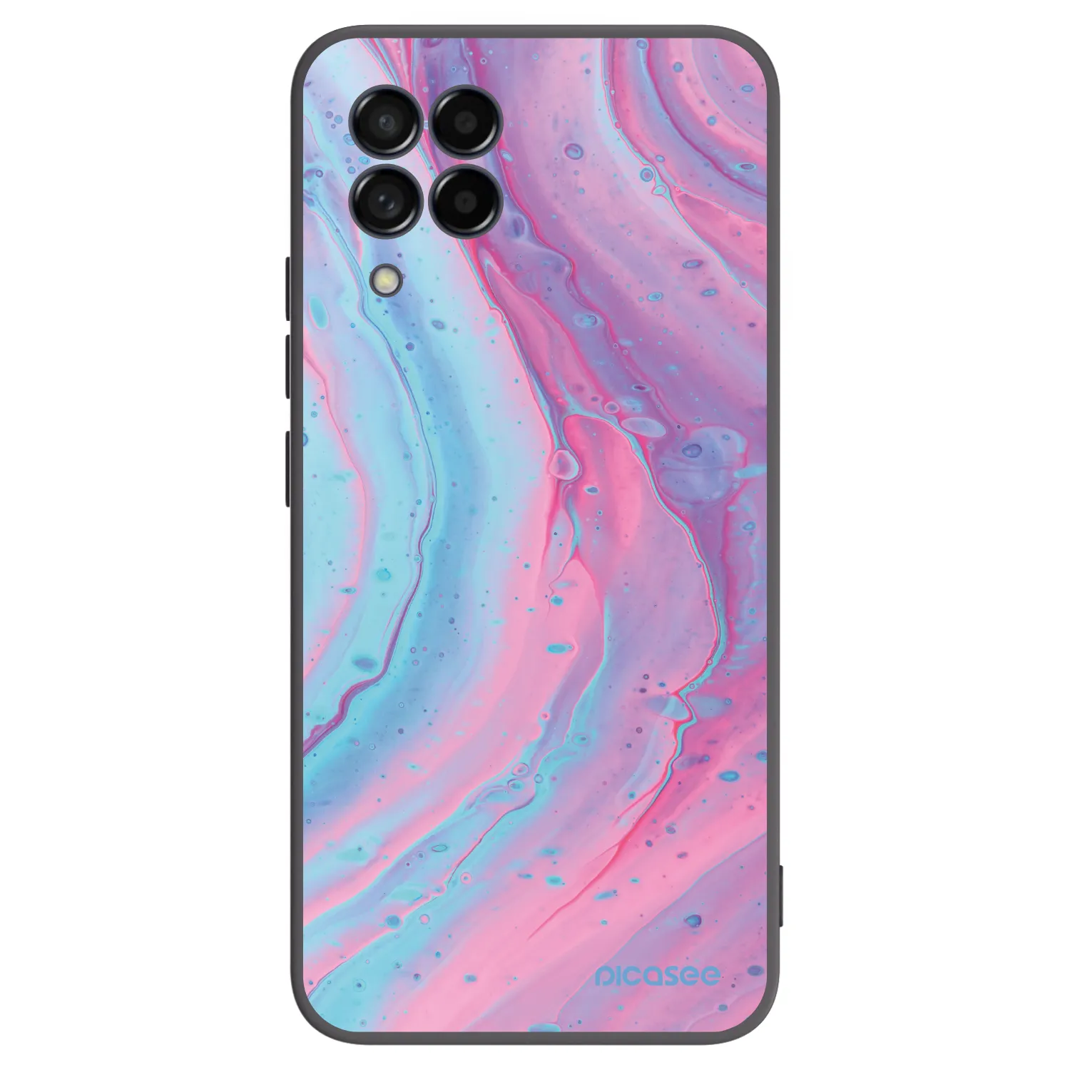 Picasee Μαύρη θήκη σιλικόνης για Samsung Galaxy M53 5G - Pink liquid