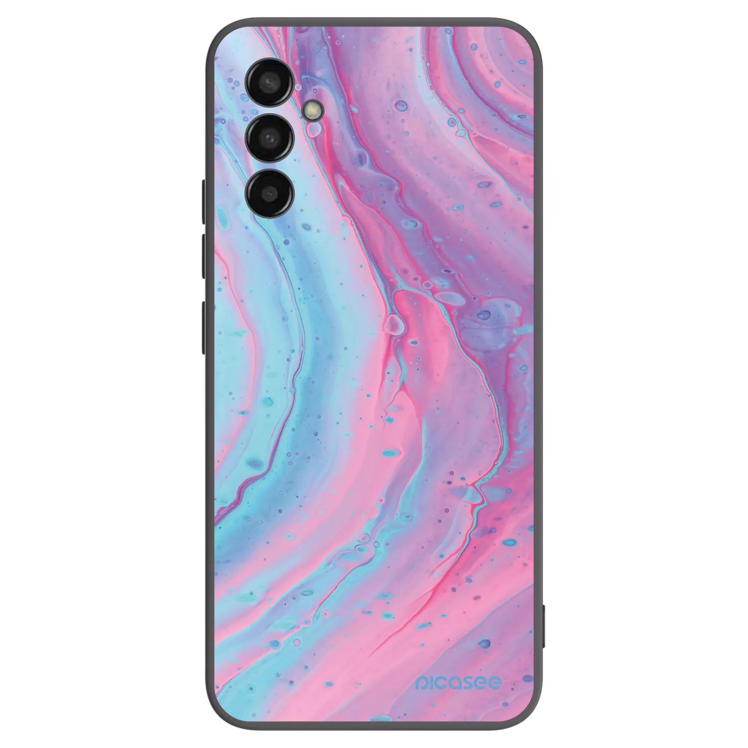 Picasee Μαύρη θήκη σιλικόνης για Samsung Galaxy M13 M135F - Pink liquid