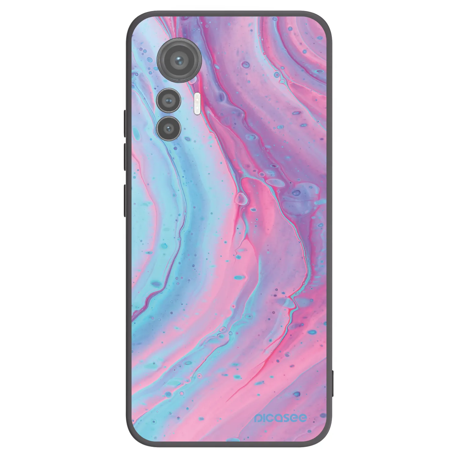 Picasee Μαύρη θήκη σιλικόνης για Xiaomi 12 Lite - Pink liquid