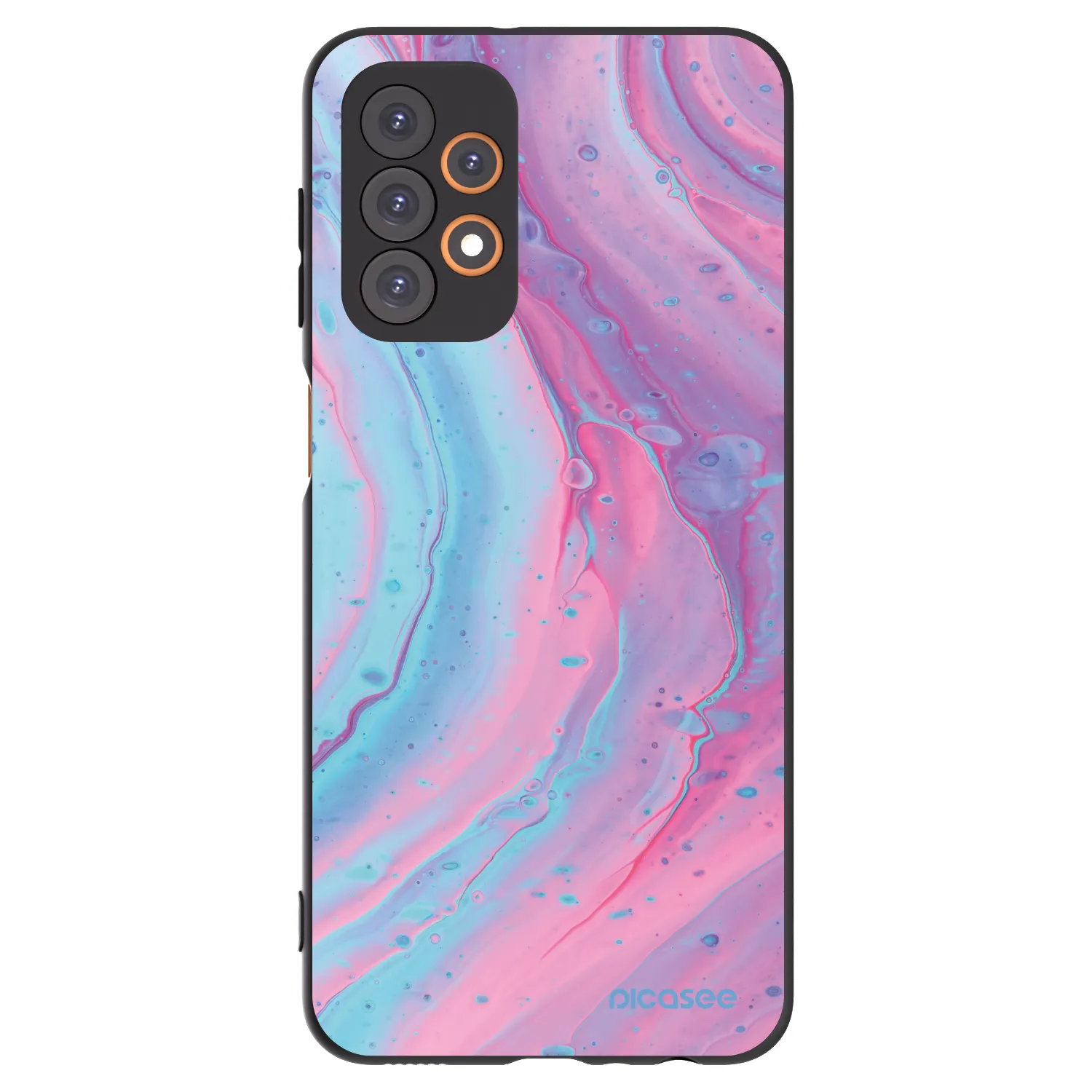Picasee Μαύρη θήκη σιλικόνης για Samsung Galaxy A23 A236B 5G - Pink liquid