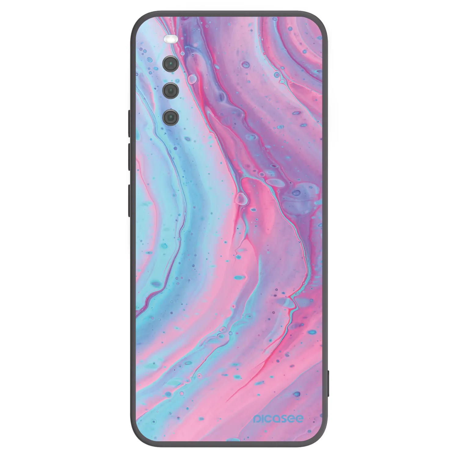 Picasee Μαύρη θήκη σιλικόνης για Sony Xperia 10 III - Pink liquid