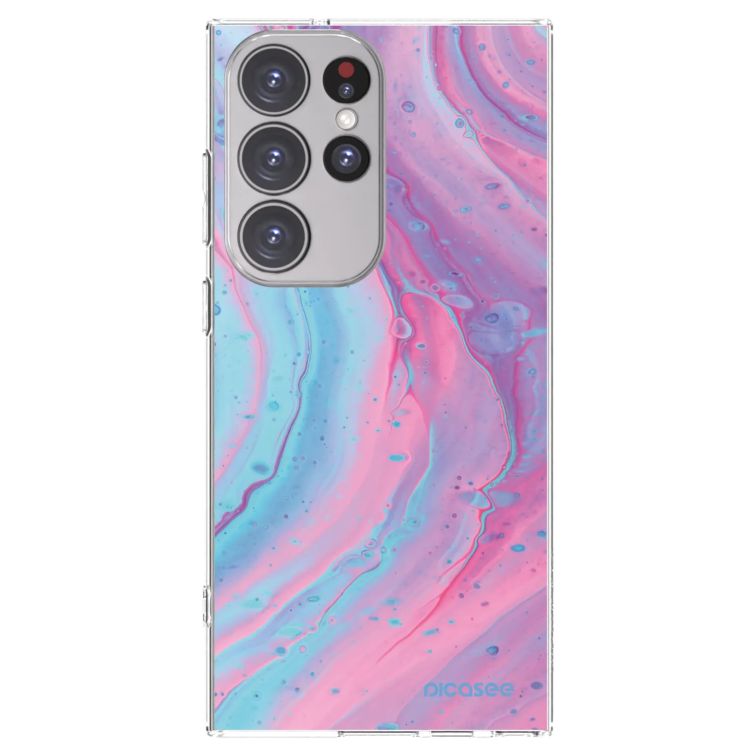 Picasee διαφανής θήκη σιλικόνης Samsung Galaxy S23 Ultra 5G - Pink liquid