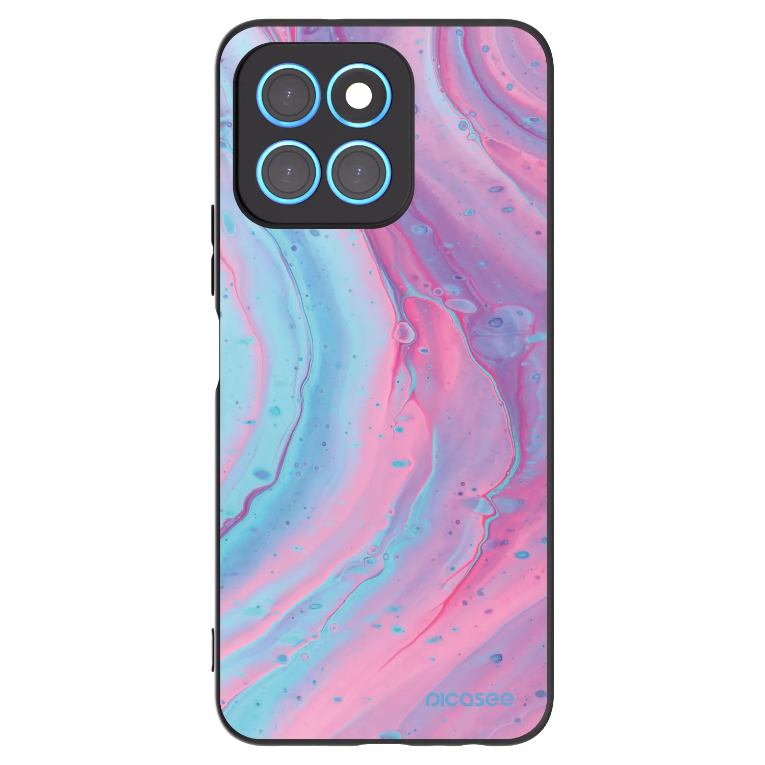 Picasee Μαύρη θήκη σιλικόνης για Honor X6 - Pink liquid