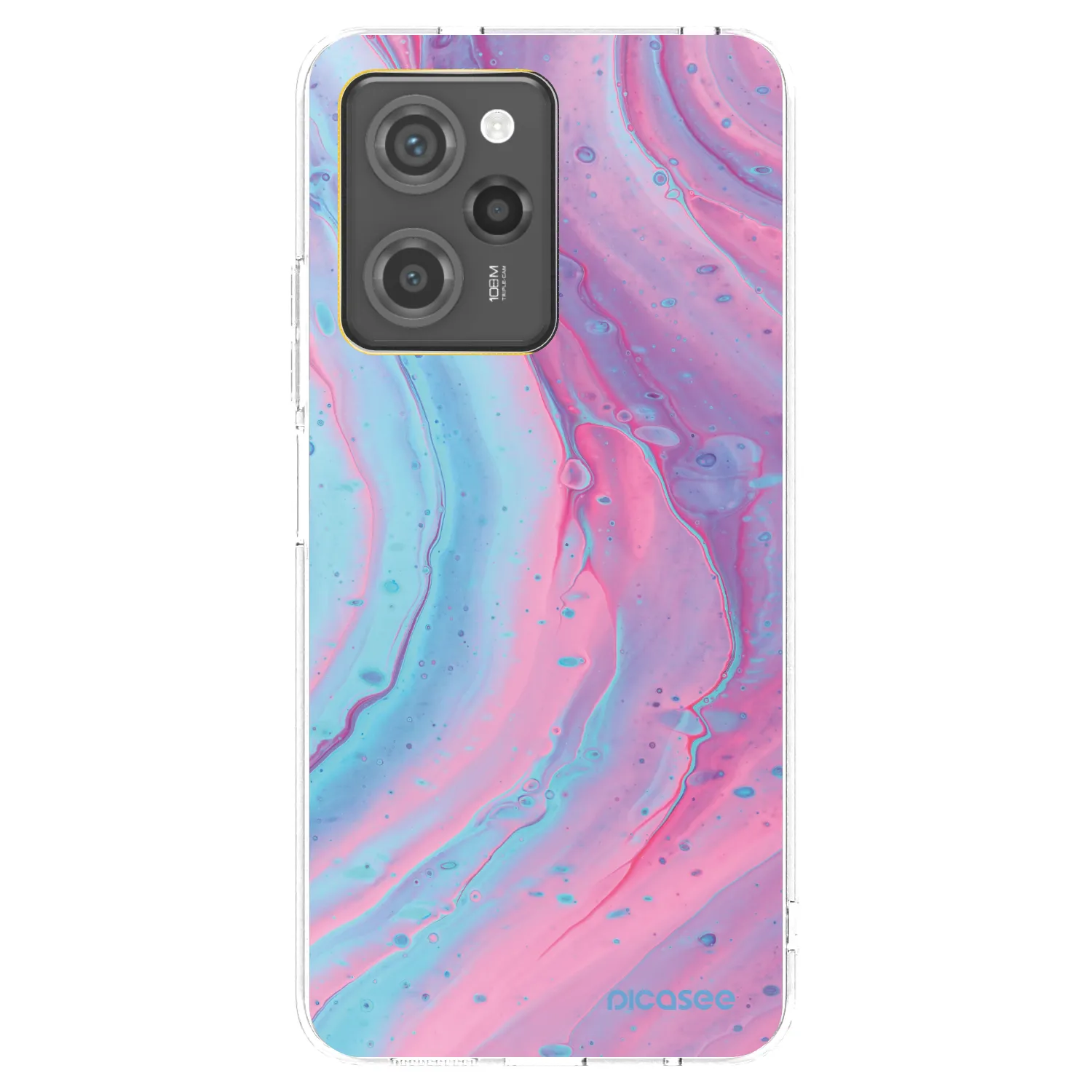 Picasee Μαύρη θήκη σιλικόνης για Xiaomi Poco X5 Pro - Pink liquid